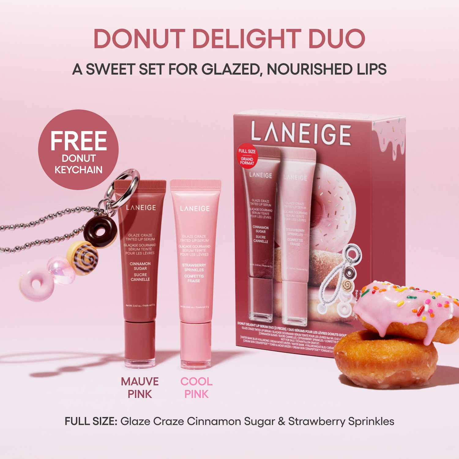 Glaze Craze Donut Delight Hydrating Tinted Lip Serum Duo - LANEIGE