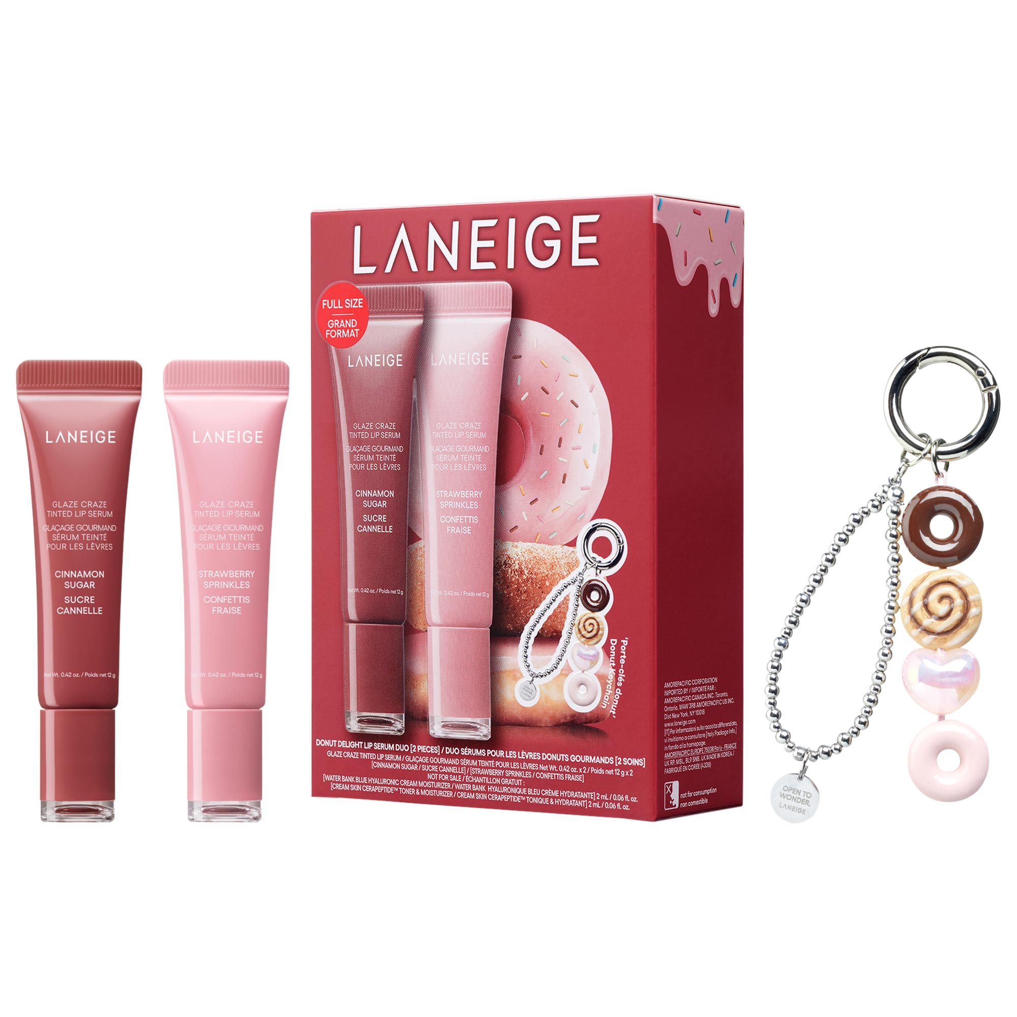 LANEIGE Glaze Craze Donut Delight Hydrating Tinted Lip Serum Duo