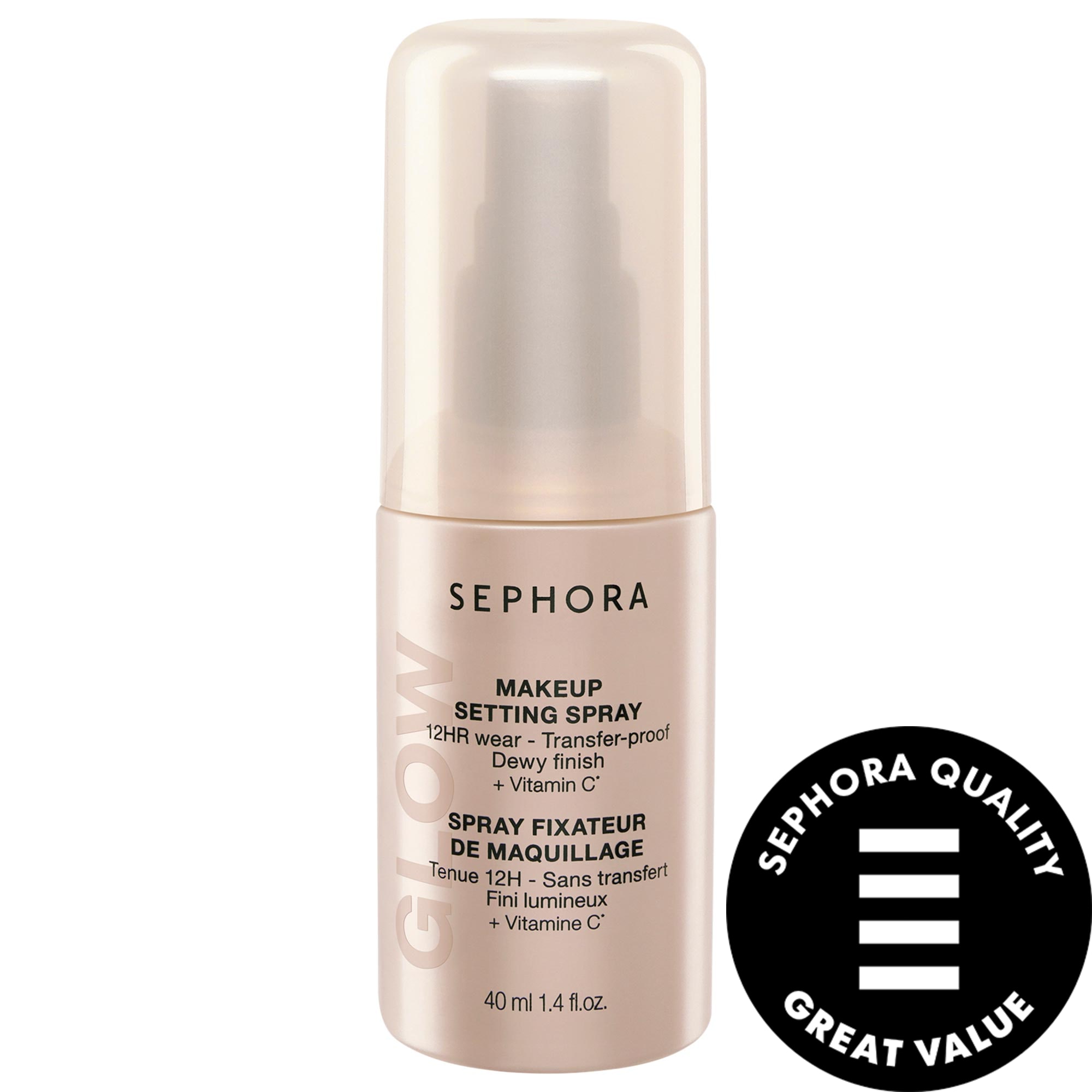 SEPHORA COLLECTION Mini Glow 12HR Wear Transferproof Makeup Setting Spray with Vitamin C 1.54 oz/40 mL