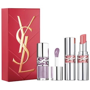 Set de regalo dúo de lápiz labial con aceite y gloss voluminizador YSL Loveshine
