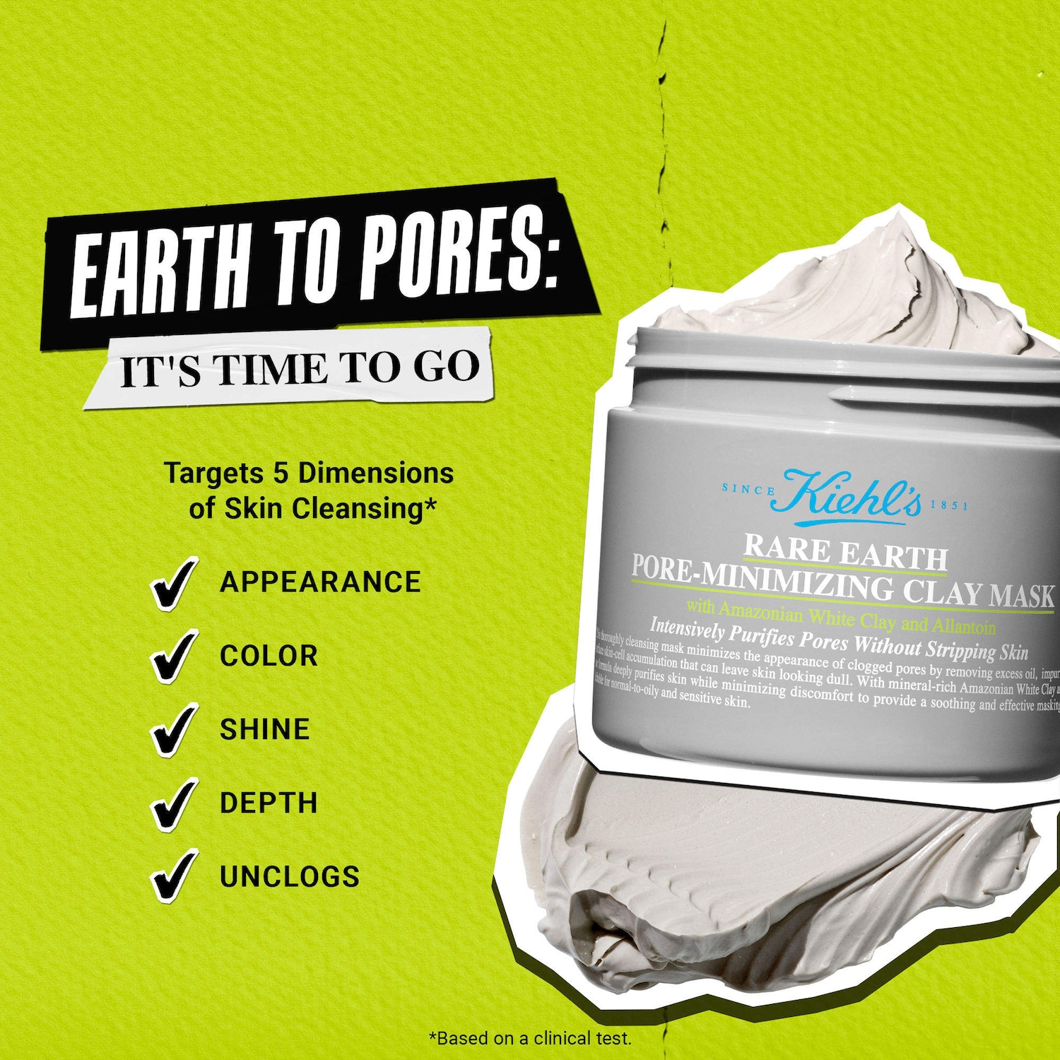 Rare Earth Clay Face Mask for Pores & Uneven Texture - Kiehl's
