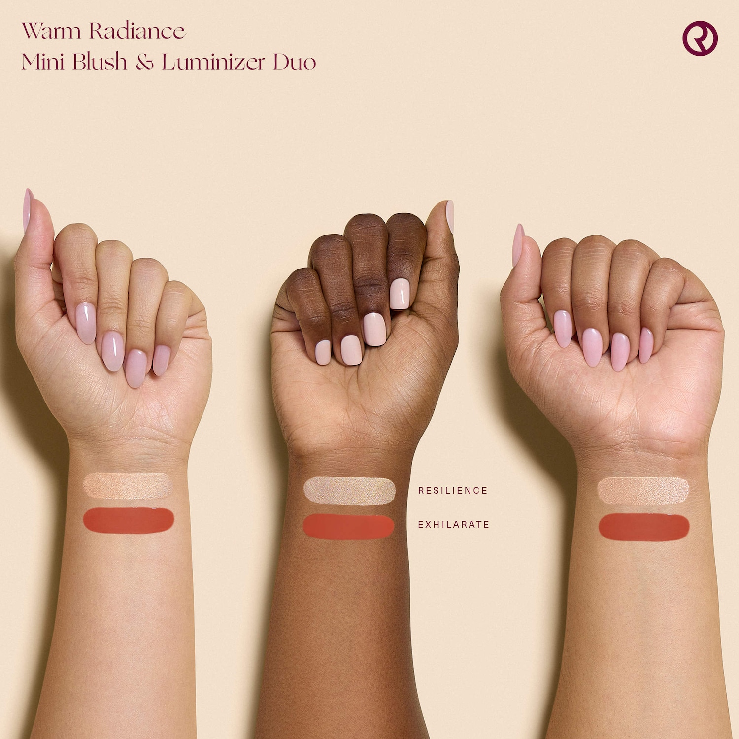 Mini Warm Radiance Blush & Luminizer Duo​ Makeup Gift Set - Rare