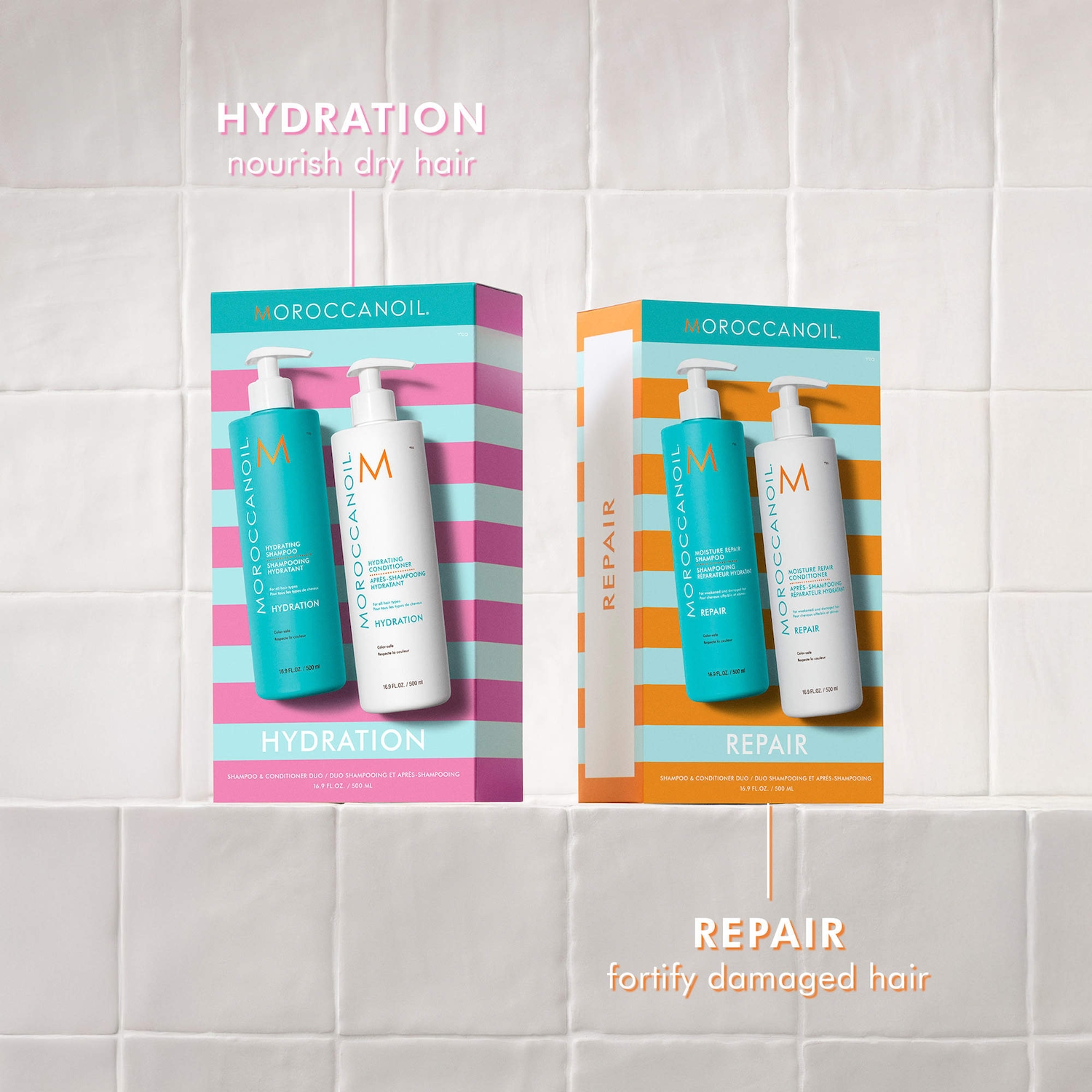 Hydration Shampoo & Conditioner Half-Liter Set - Moroccanoil | Sephora