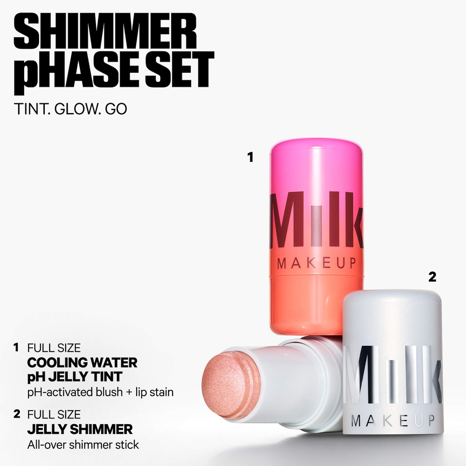Shimmer pHase Cooling Water Jelly Tint + Highlight Set - MILK