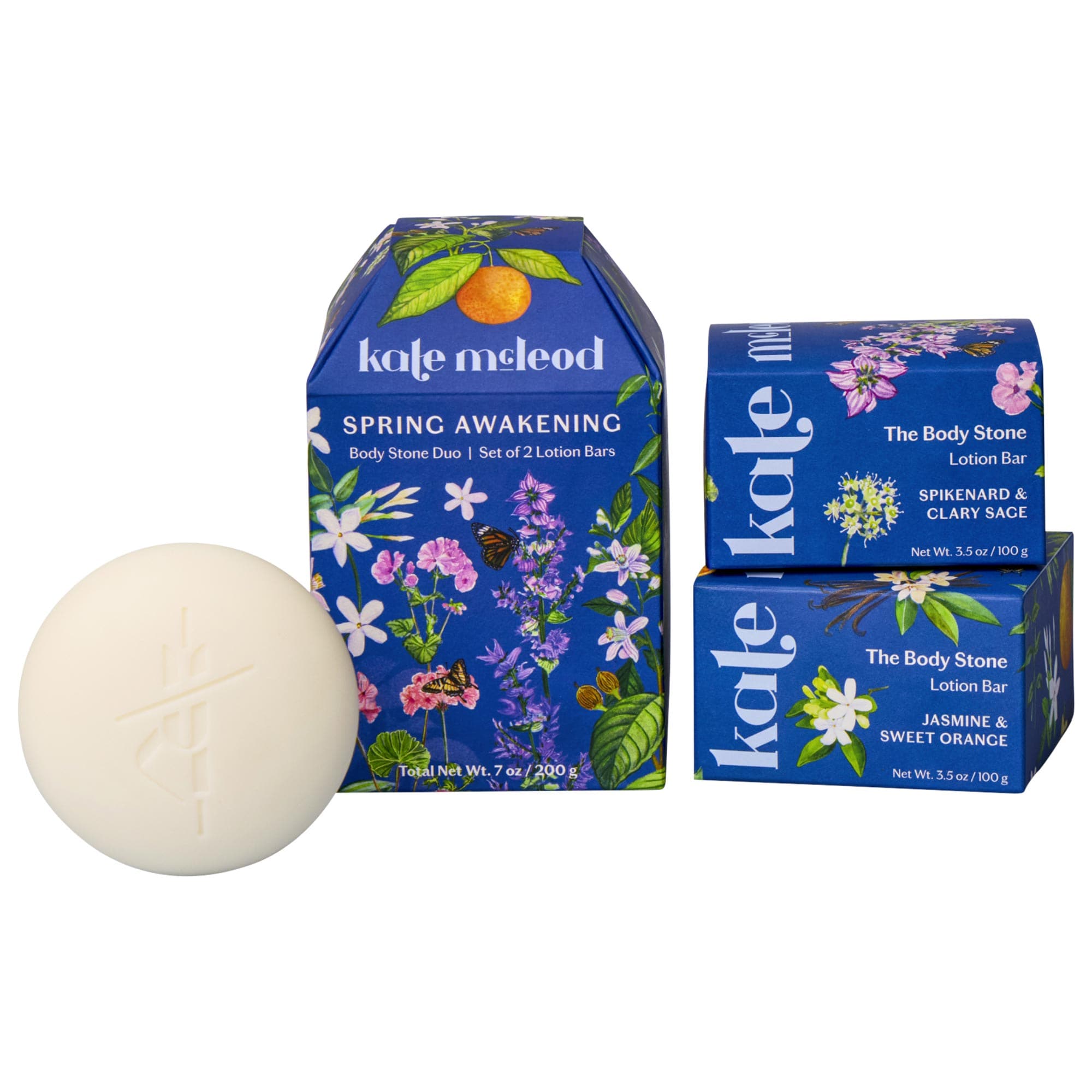 Spring Body Stone Duo - 2 Full-Size Lotion Bars - Kate McLeod