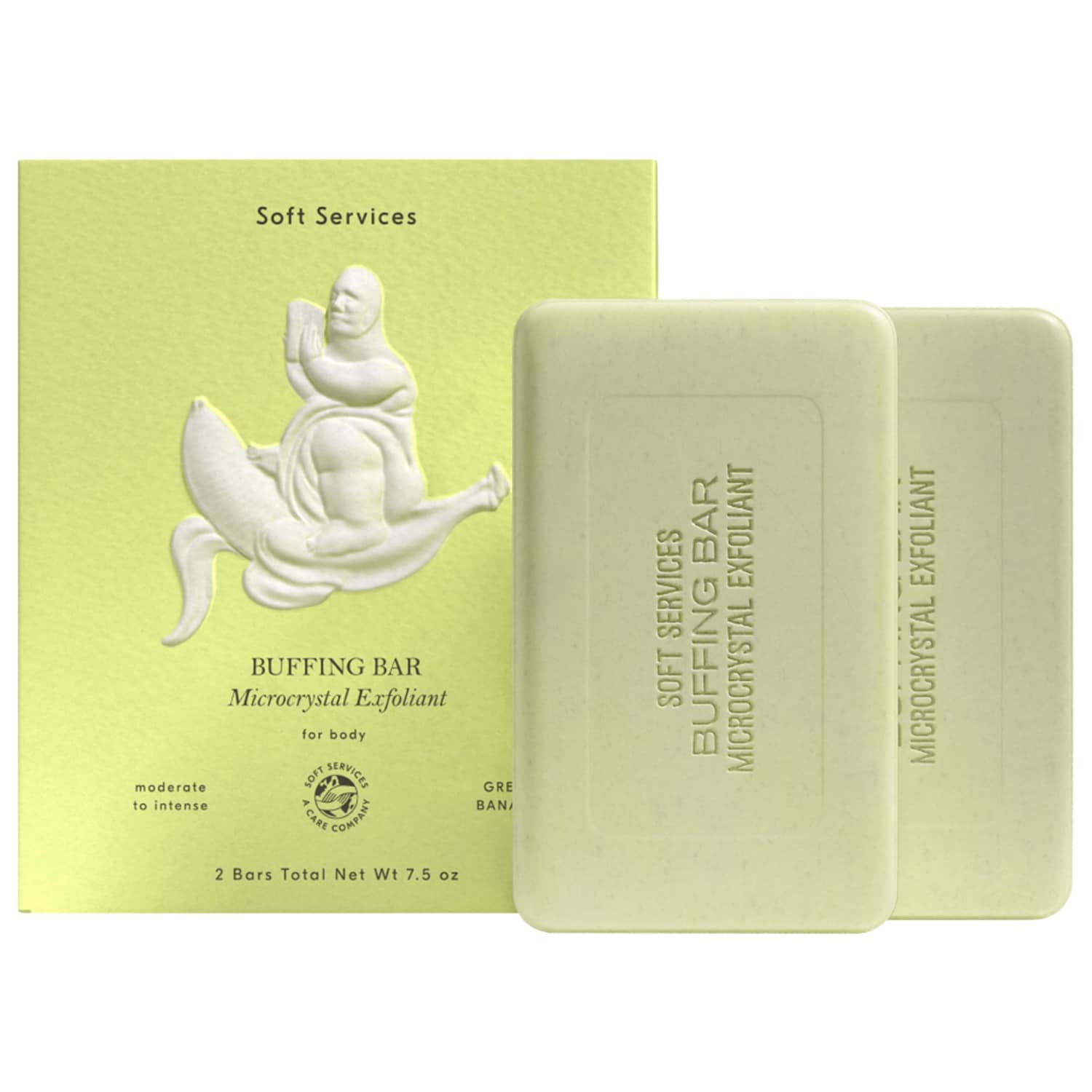 Отшелушивающее мыло для тела Soft Services Green Banana Buffing Bar, 2 шт — фото 1