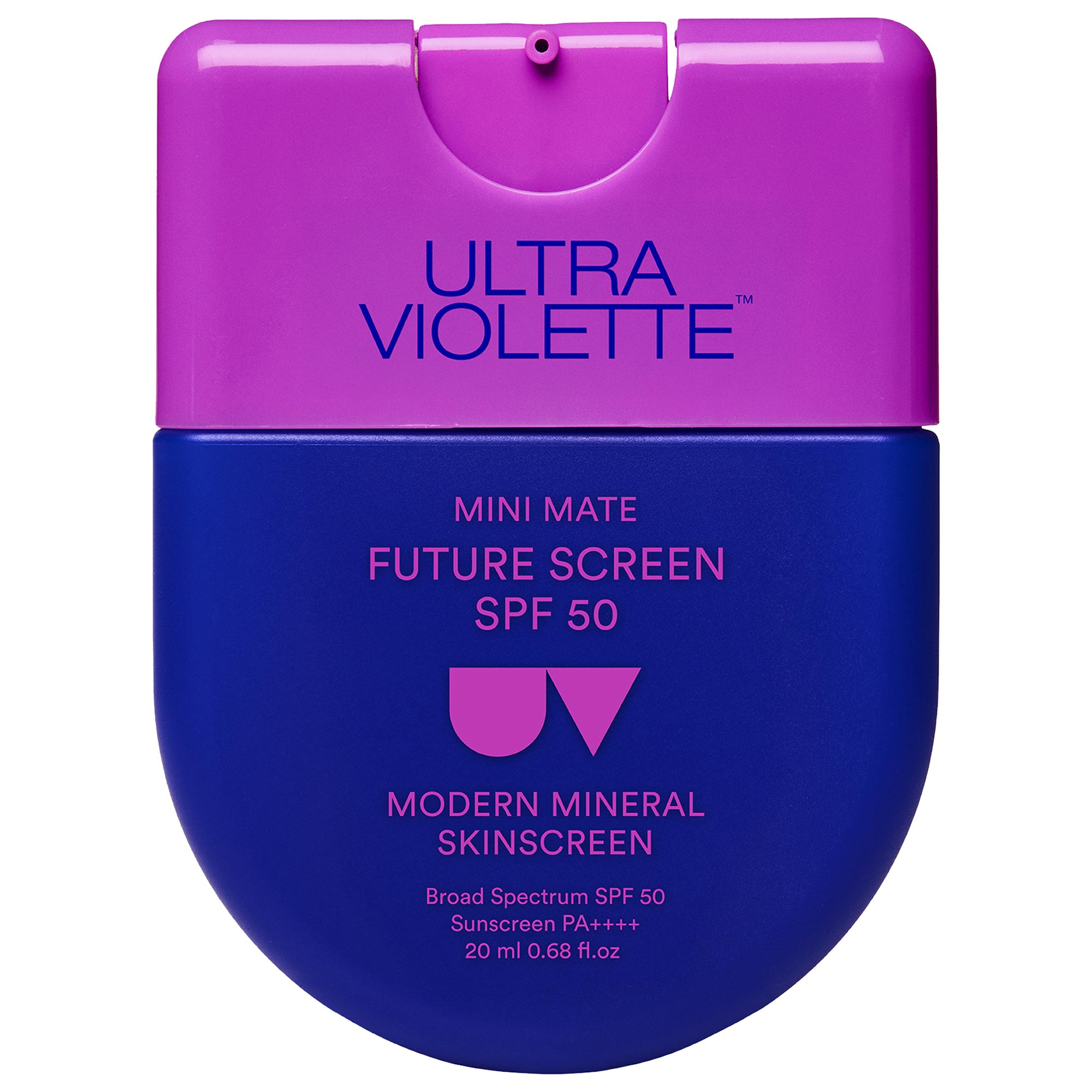Ultra Violette Future Screen Spf 50 Mini Mate Mineral Fragrance Free Facial Sunscreen Serum 0.68oz/20ml