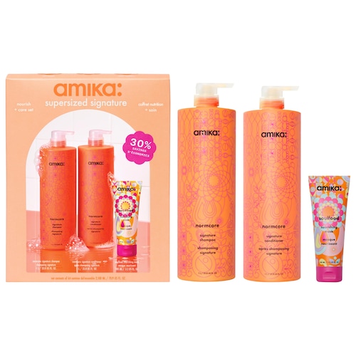 Большой подарочный набор шампунь и кондиционер amika Supersized Jumbo Normcore