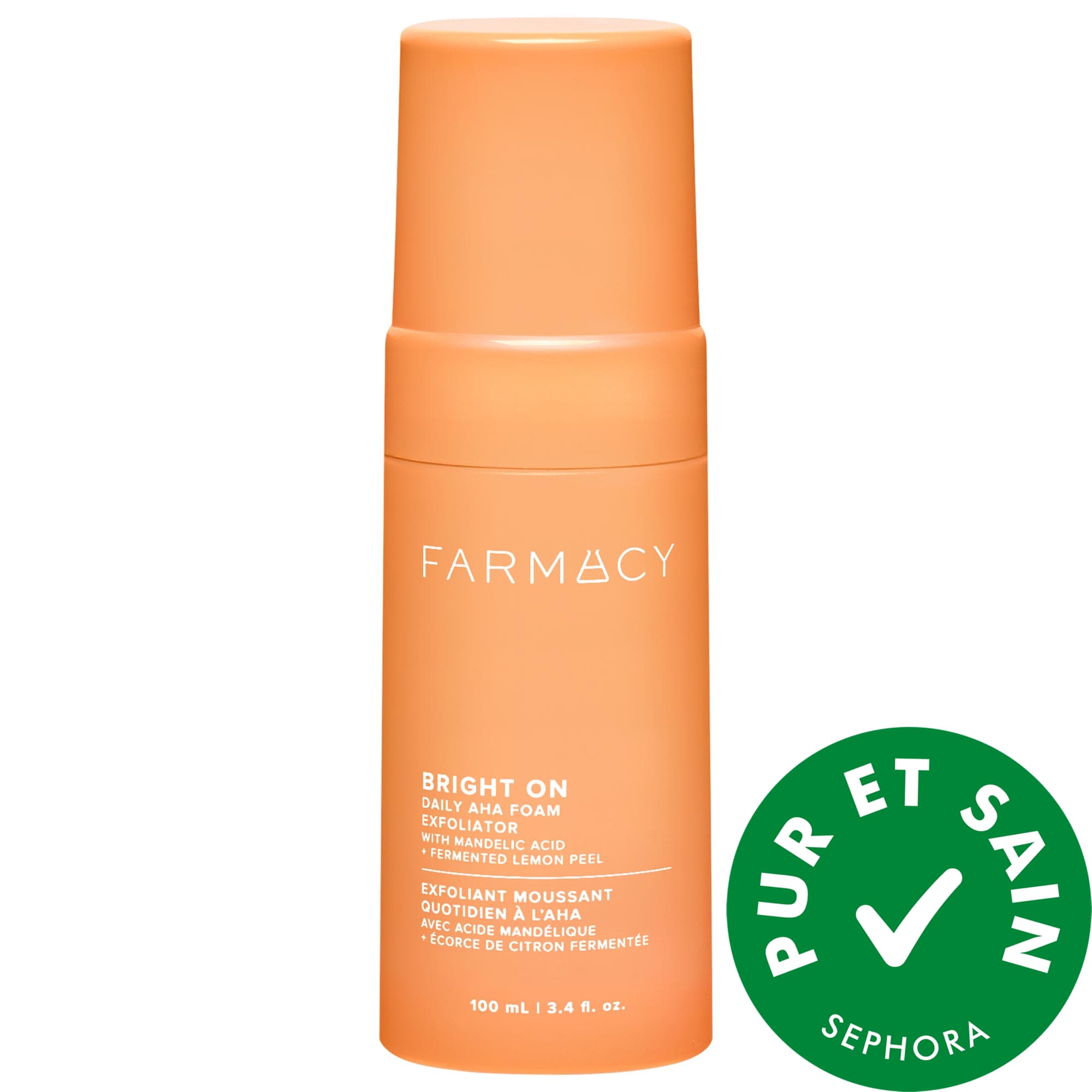 Farmacy Bright On Daily Foam Exfoliator with Mandelic Acid 3.4 oz/100 mL
