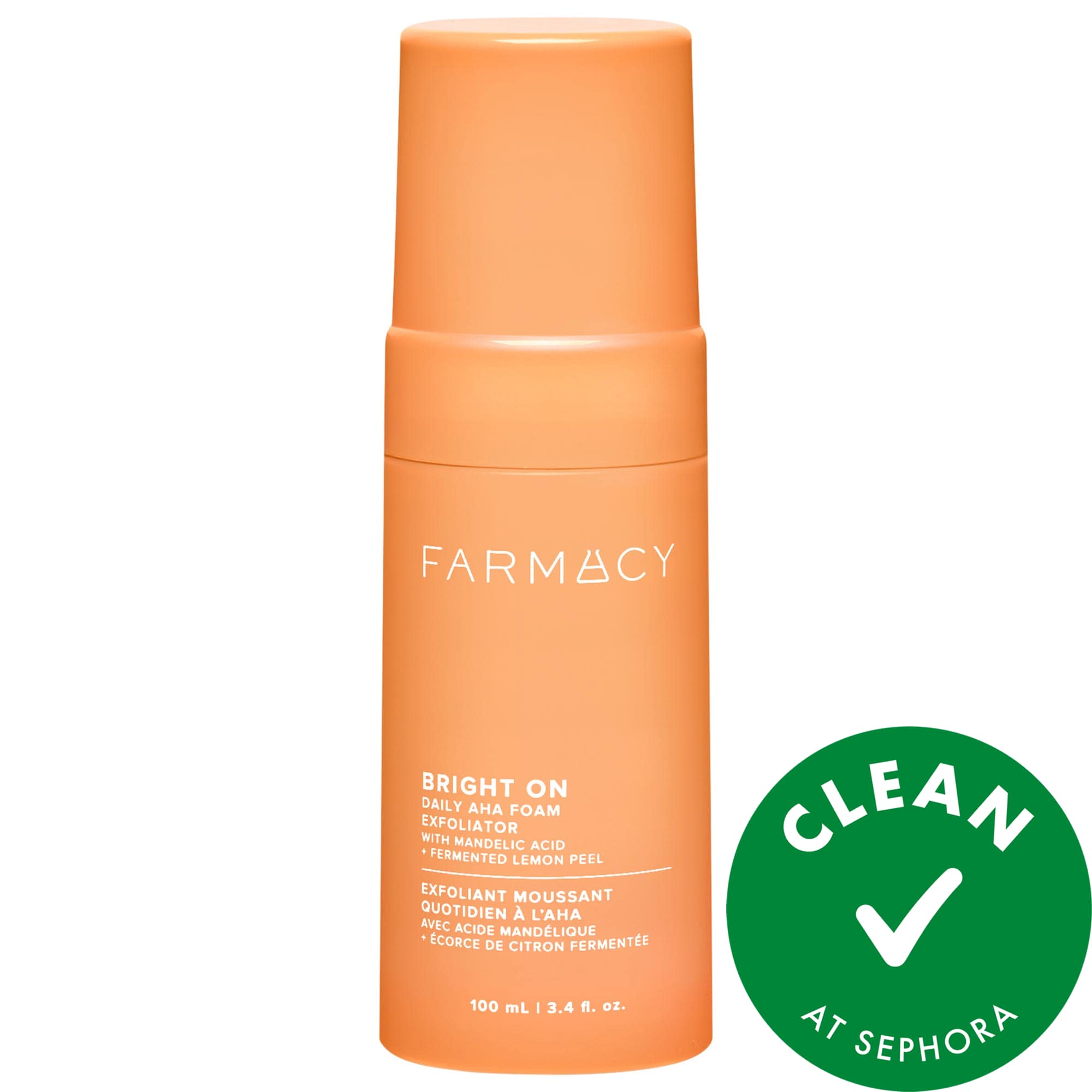 Farmacy Bright On Daily Foam Exfoliator with Mandelic Acid 3.4 oz/100 mL
