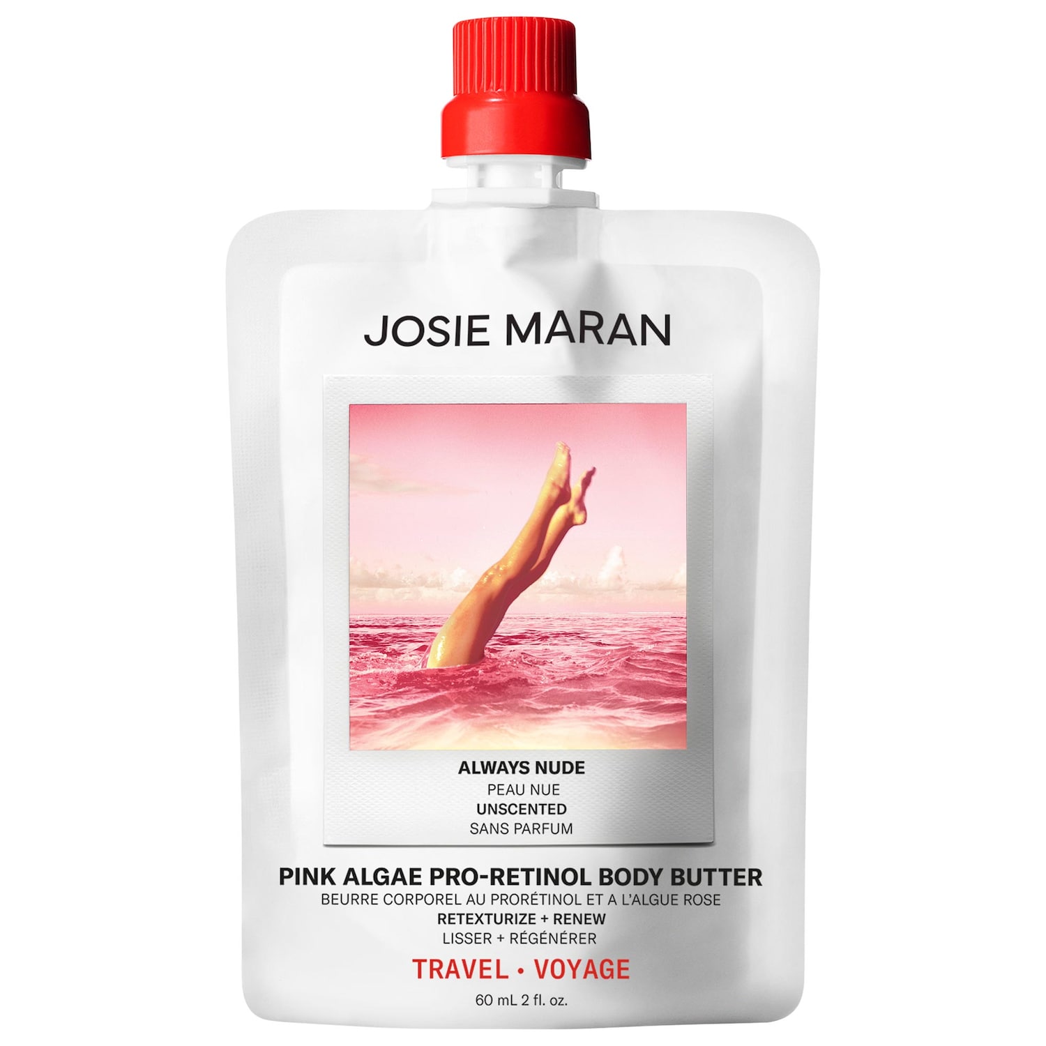 Баттер для тела с про-ретинолом Josie Maran Pink Algae против старения и кератоза — фото 1
