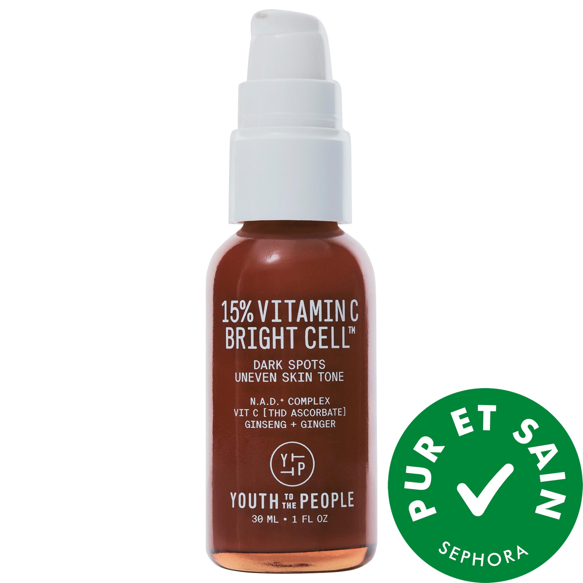 Youth To The People 15% Vitamin C Bright Cell™ Serum with N.A.D + Complex 1 oz /30 ml 1 oz /30 ml