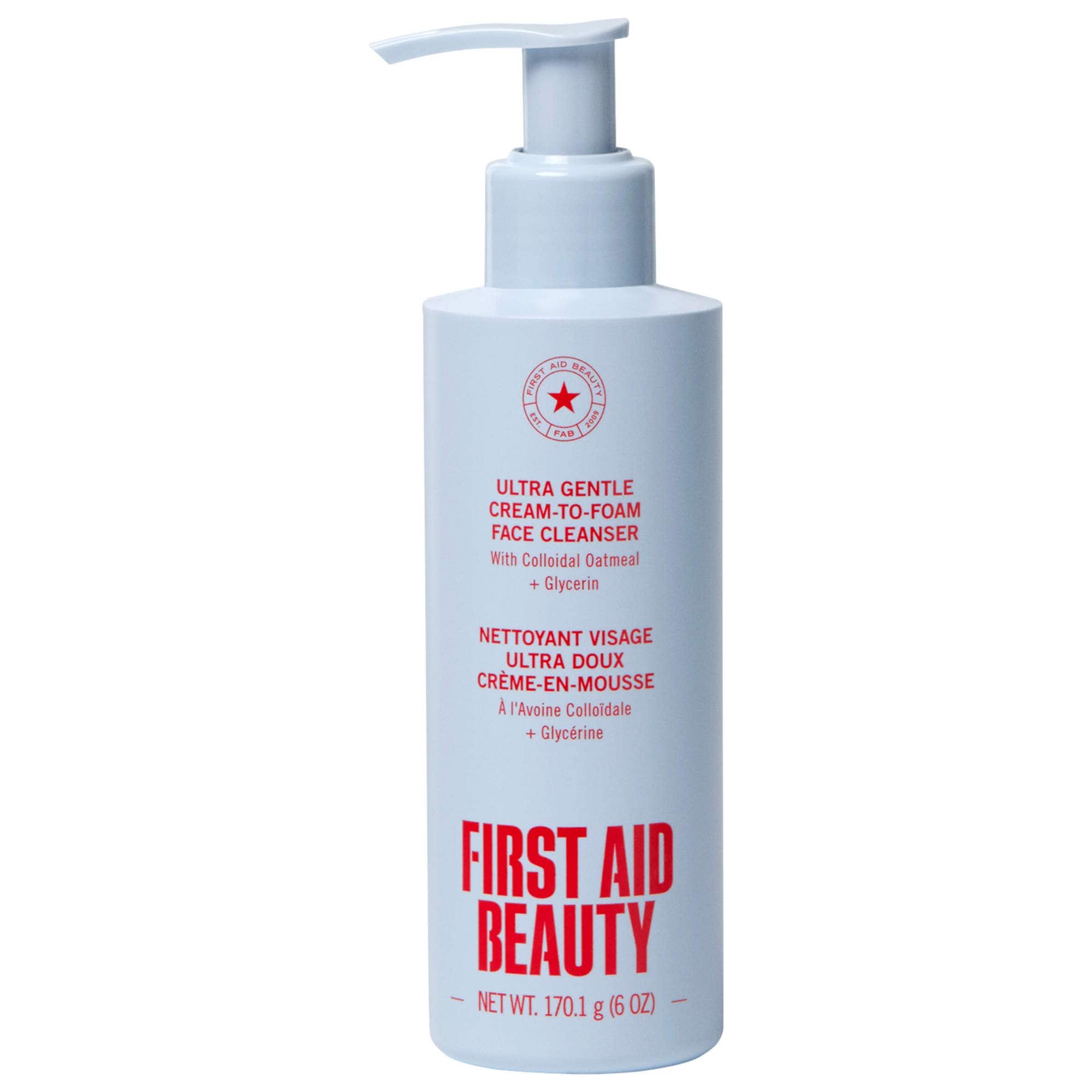 First Aid Beauty Ultra Gentle Pure Skin Cream-to-Foam Face Cleanser with Colloidal Oatmeal + Glycerin