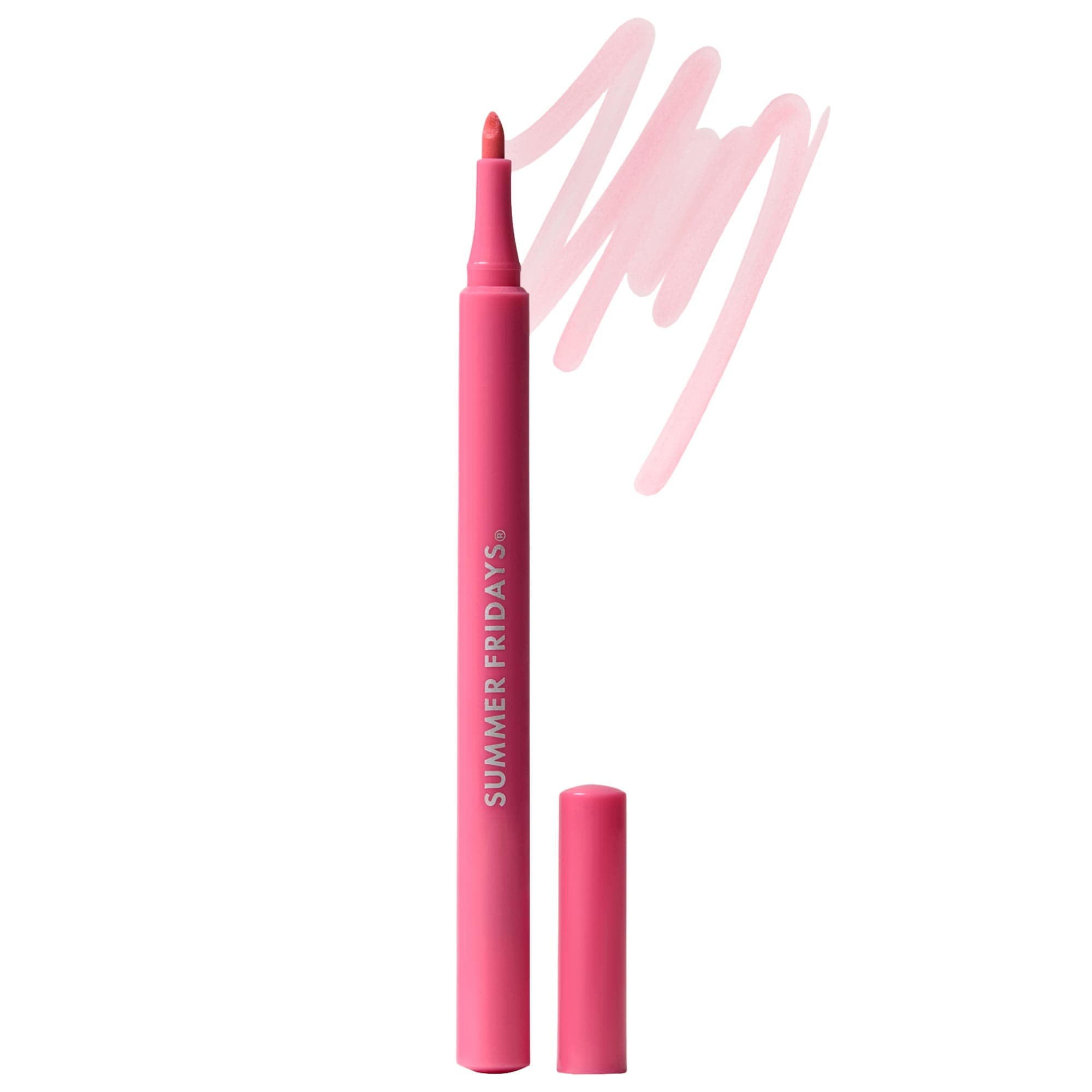 Summer Fridays Flushed Lip Stain tube in a soft pink shade