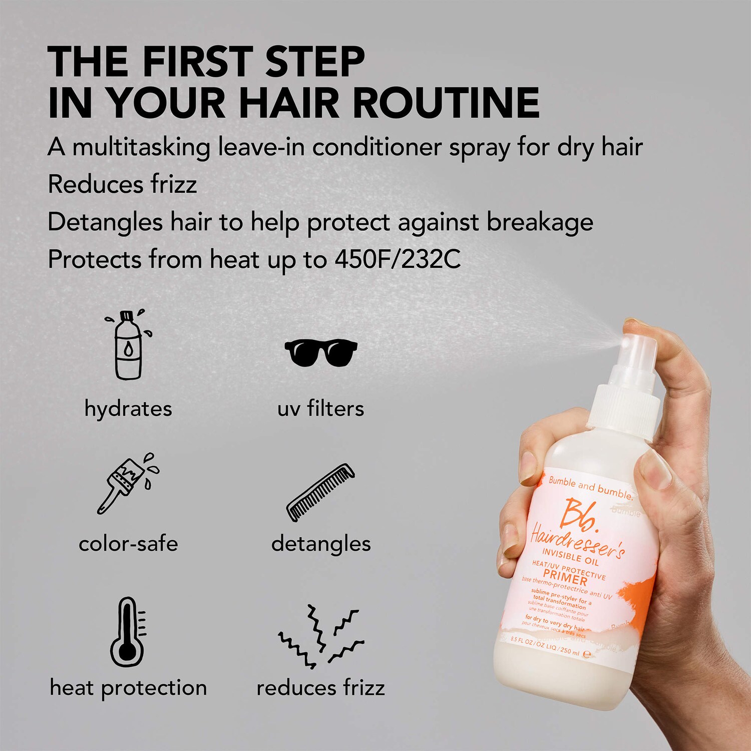 Hairdresser’s Invisible Oil Heat Protectant Leave In Conditioner Primer