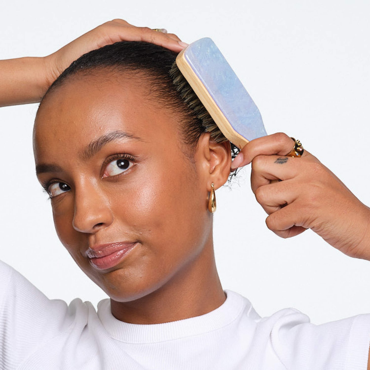 Mini Boar Bristle Hair Brush Blue Sugar - Emi Jay | Sephora