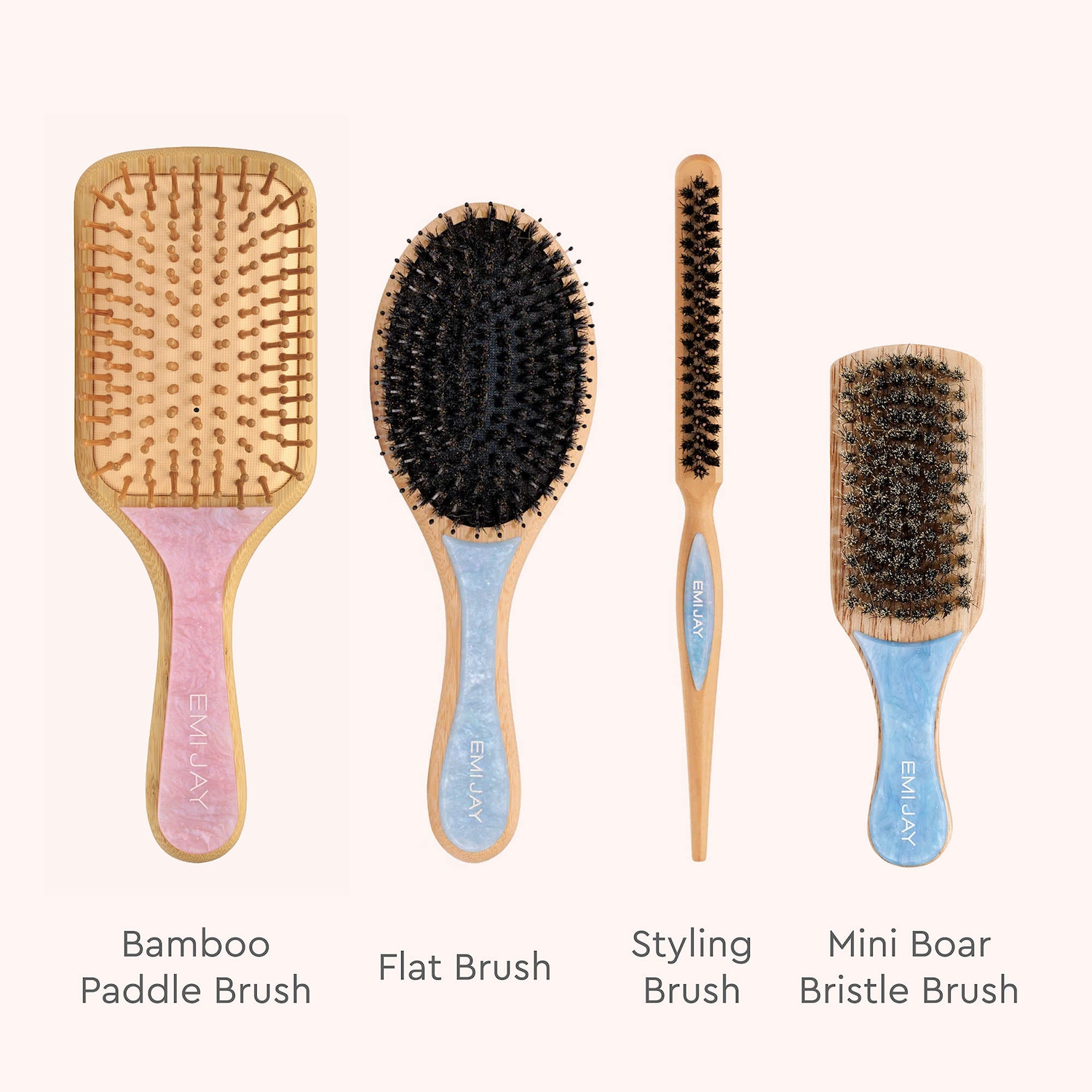 Mini Boar Bristle Hair Brush Blue Sugar - Emi Jay | Sephora