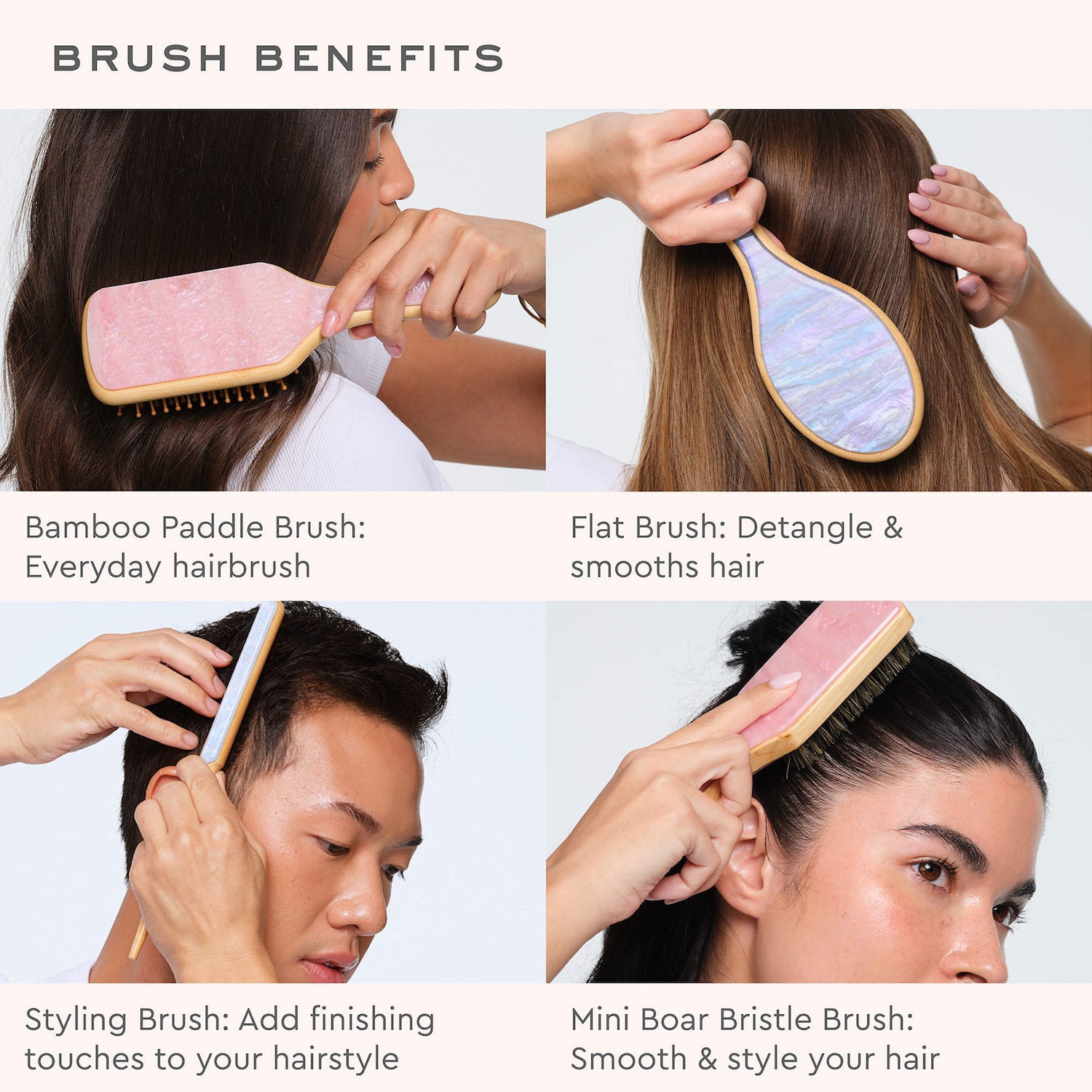 Mini Boar Bristle Hair Brush Blue Sugar - Emi Jay | Sephora