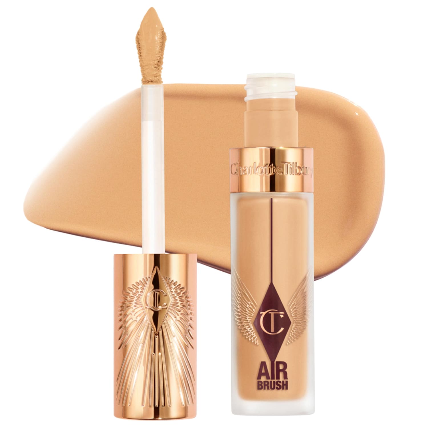 Charlotte Tilbury Airbrush Flawless Crease-Proof Long-Wear Blur Concealer with Hyaluronic Acid in 8.5 Medium-Tan