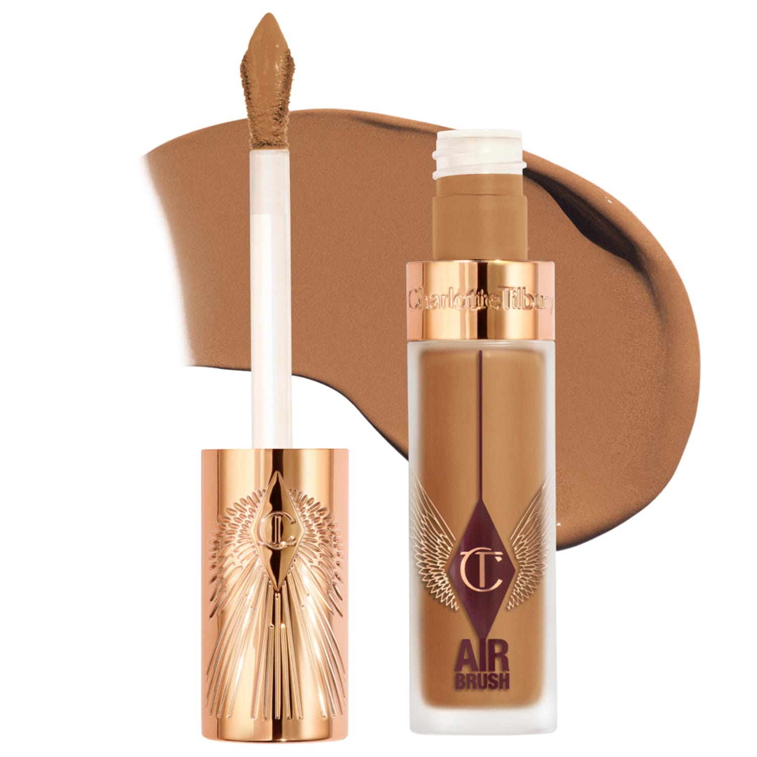 Charlotte Tilbury Airbrush Flawless Crease-Proof Long-Wear Blur Concealer with Hyaluronic Acid in 12.5 Tan-Deep