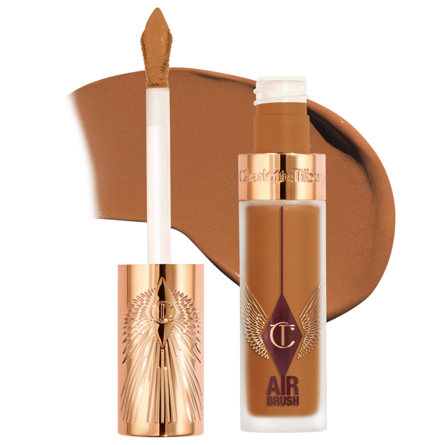 Charlotte Tilbury Airbrush Flawless Crease-Proof Long-Wear Blur Concealer with Hyaluronic Acid in 14.5 Deep