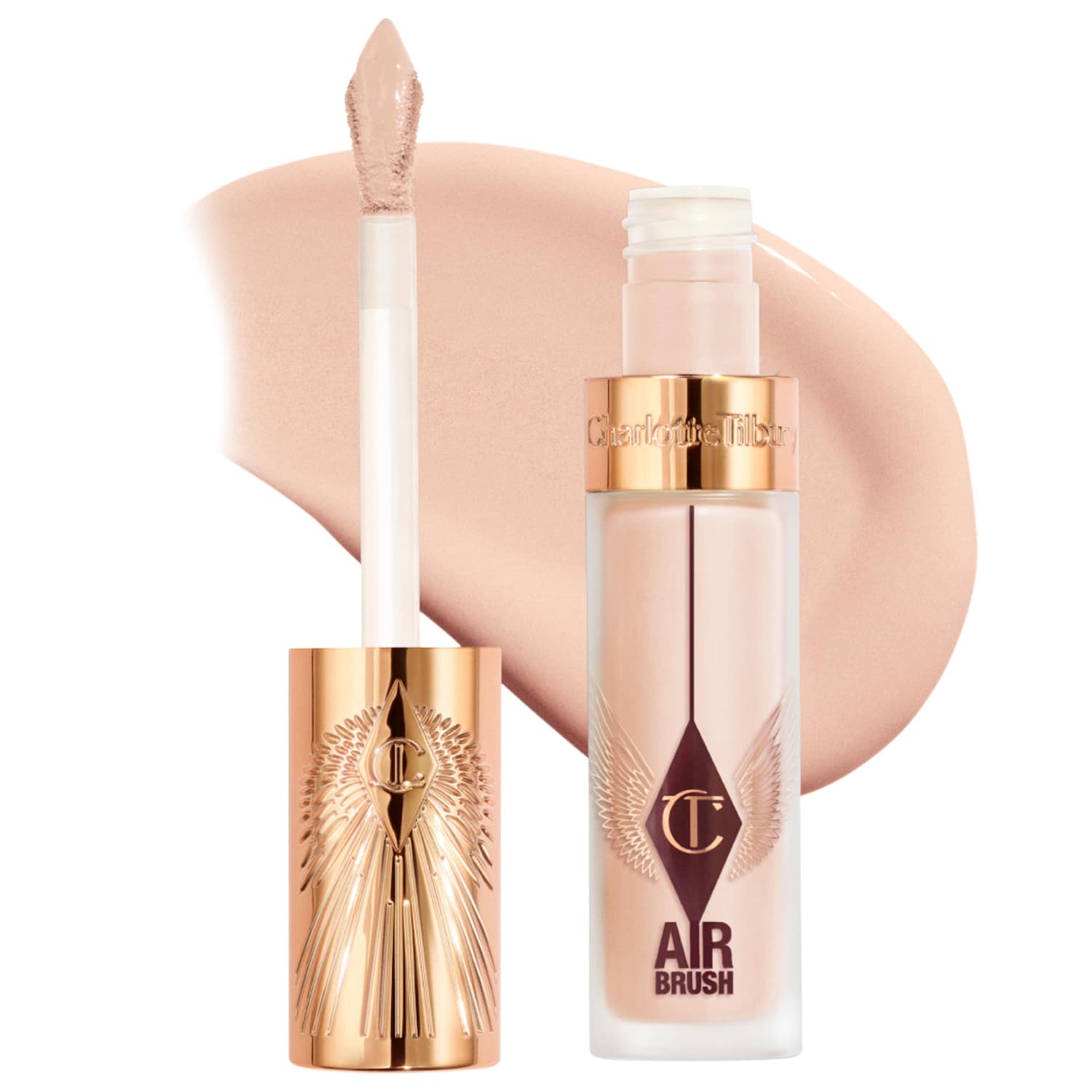 Charlotte Tilbury Airbrush Flawless Crease-Proof Long-Wear Blur Concealer with Hyaluronic Acid in 4 Fair-Medium