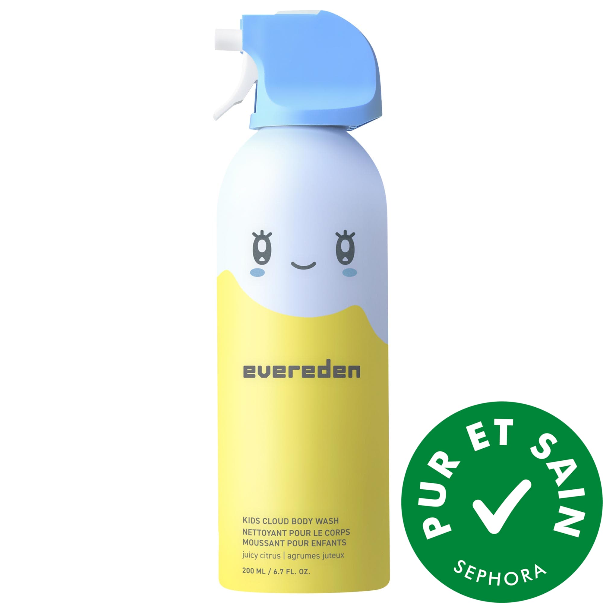 Evereden Nettoyant pour le corps moussant Kids Foaming Cloud Juicy Citrus 6.7 oz/200 mL