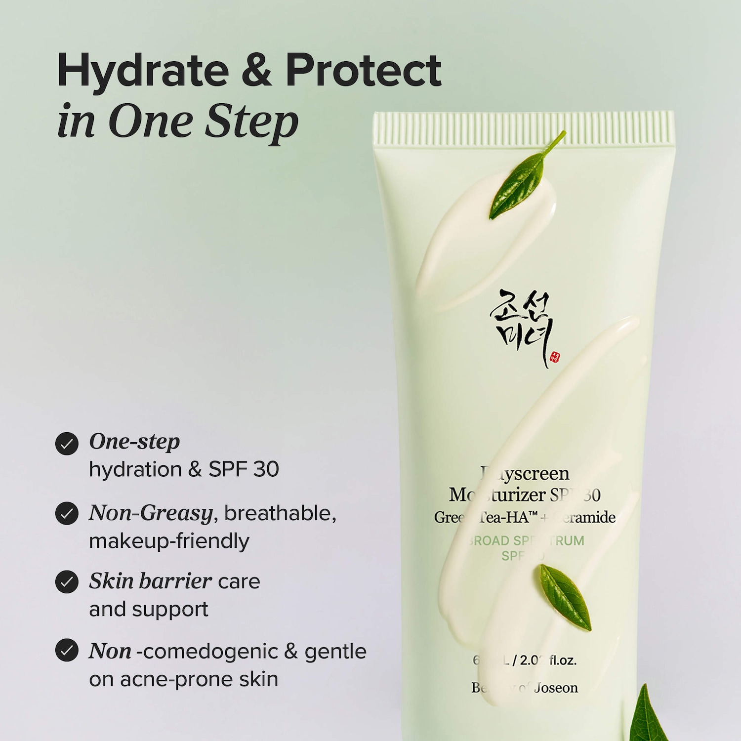 Увлажняющий крем 2 в 1 Beauty of Joseon Dayscreen SPF 30 с зеленым чаем и церамидами — фото 2