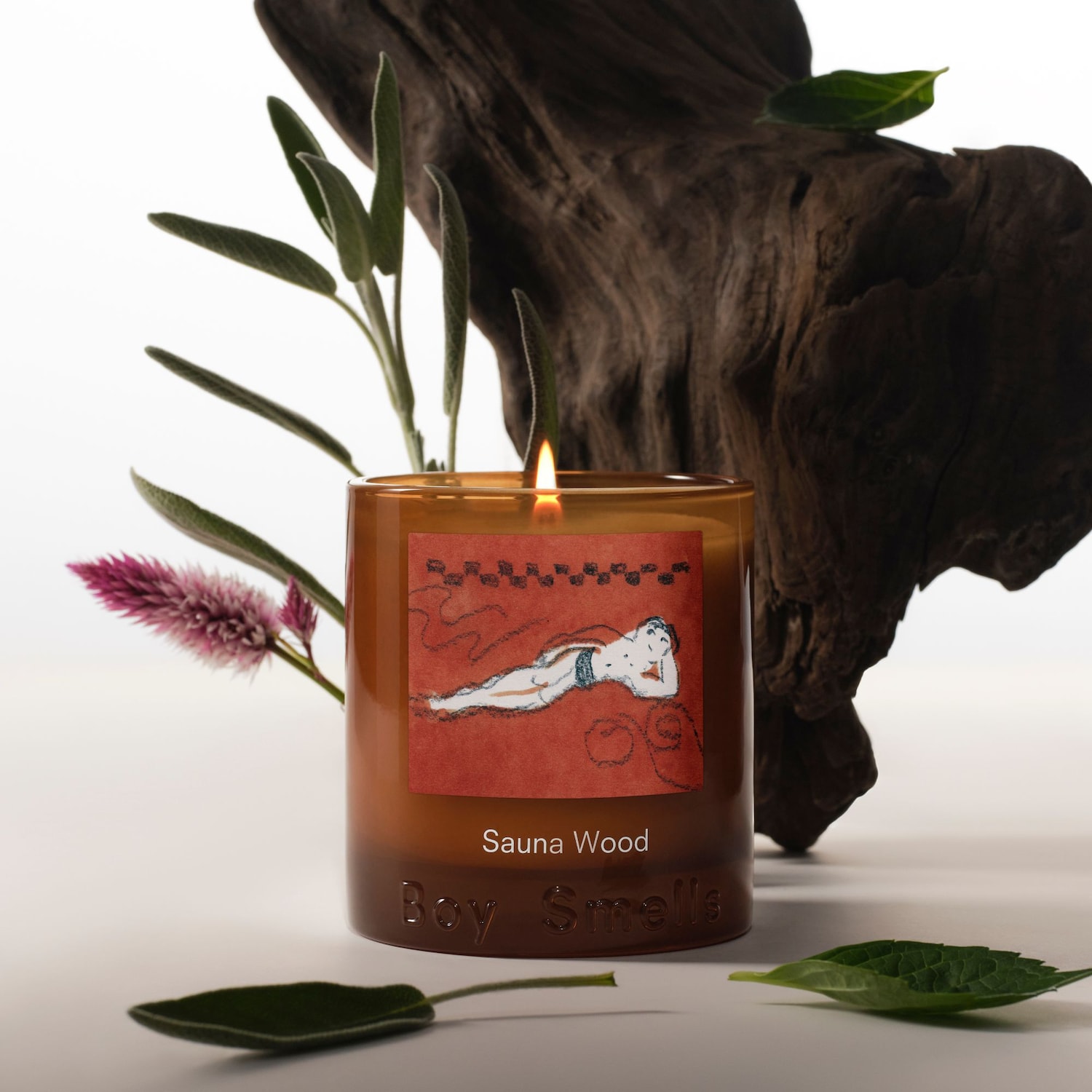 Boy Smells Sauna Wood Candle