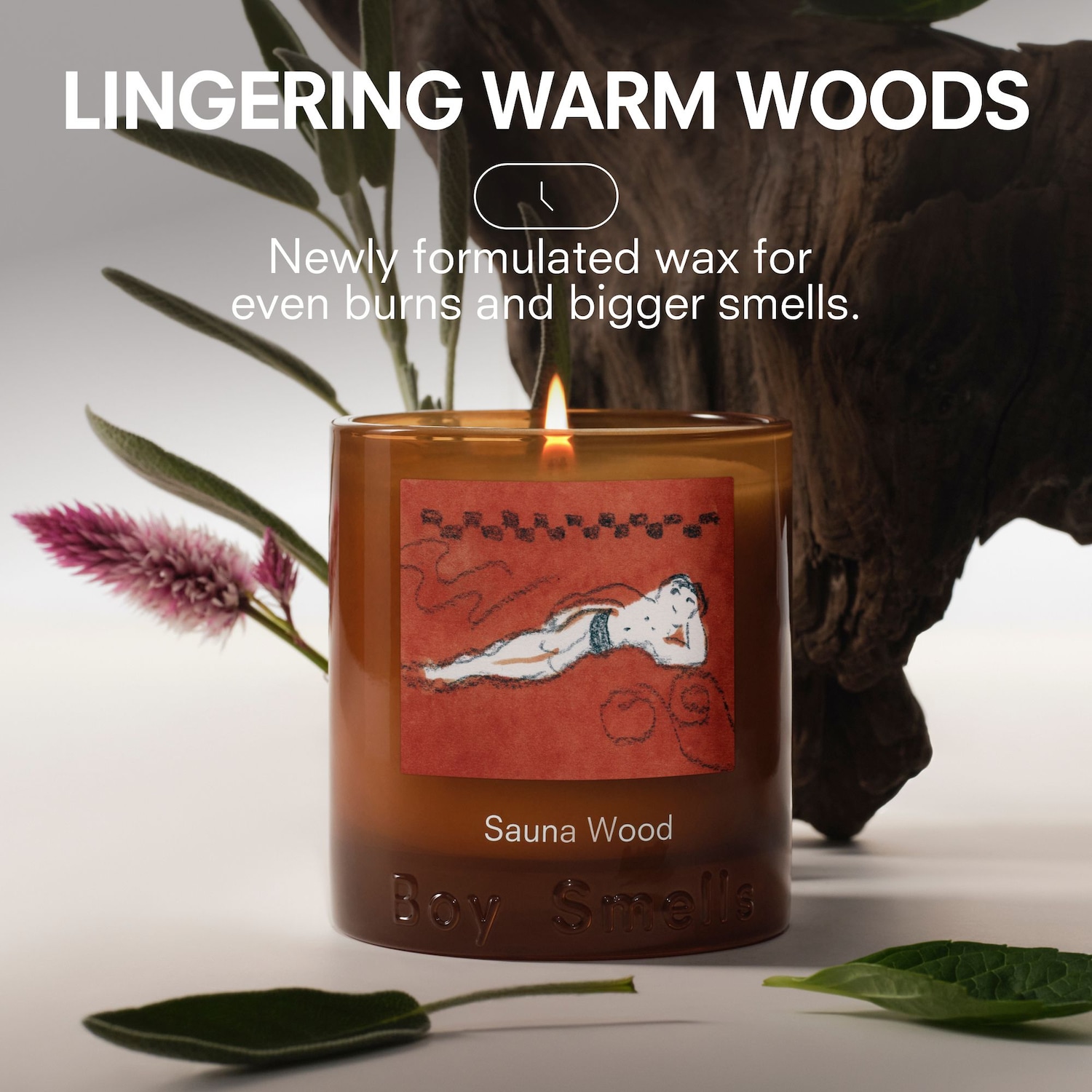 Boy Smells Sauna Wood Candle - Thumbnail 4