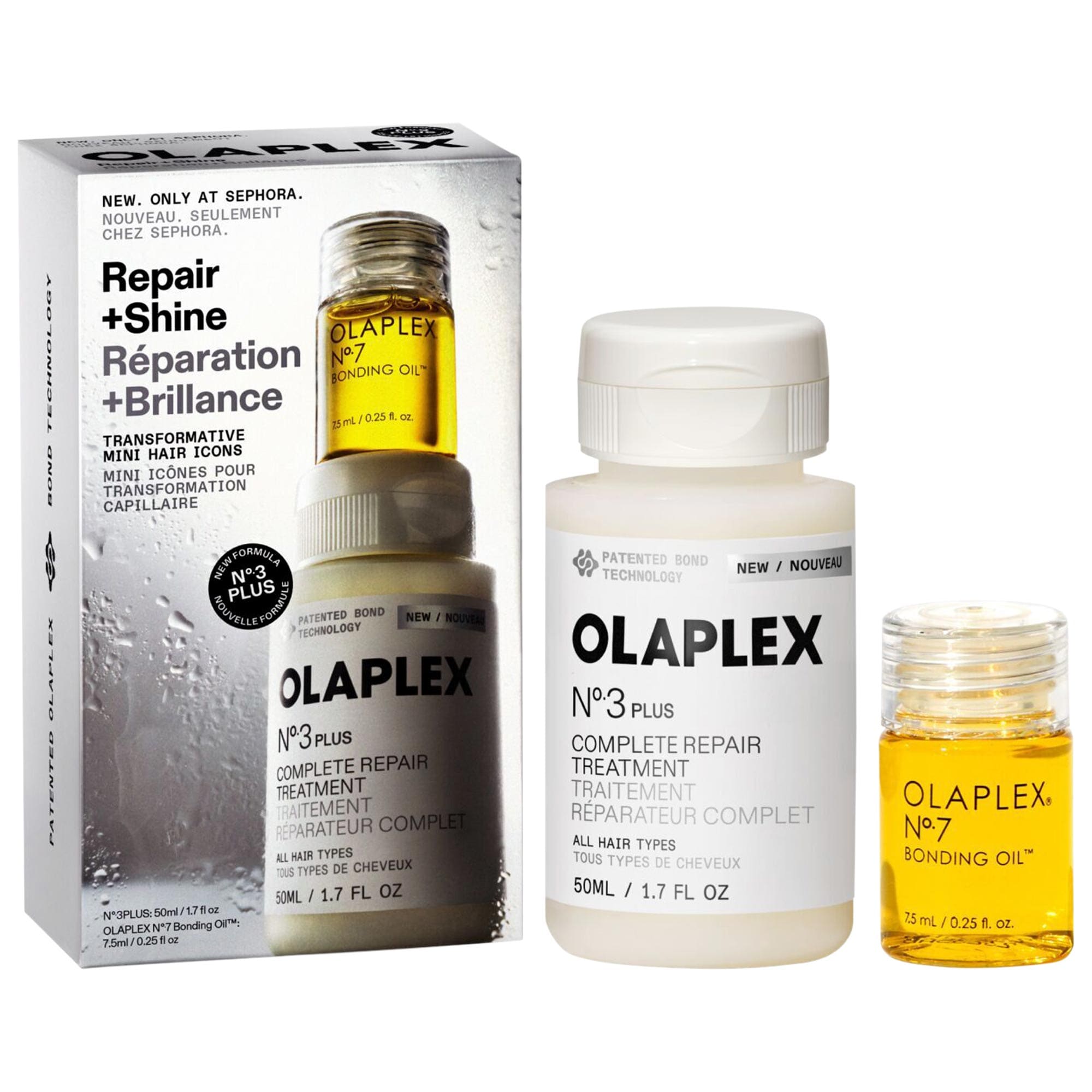 Bond Repair Hair Treatment and Anti-Frizz Hair Oil Set - Olaplex