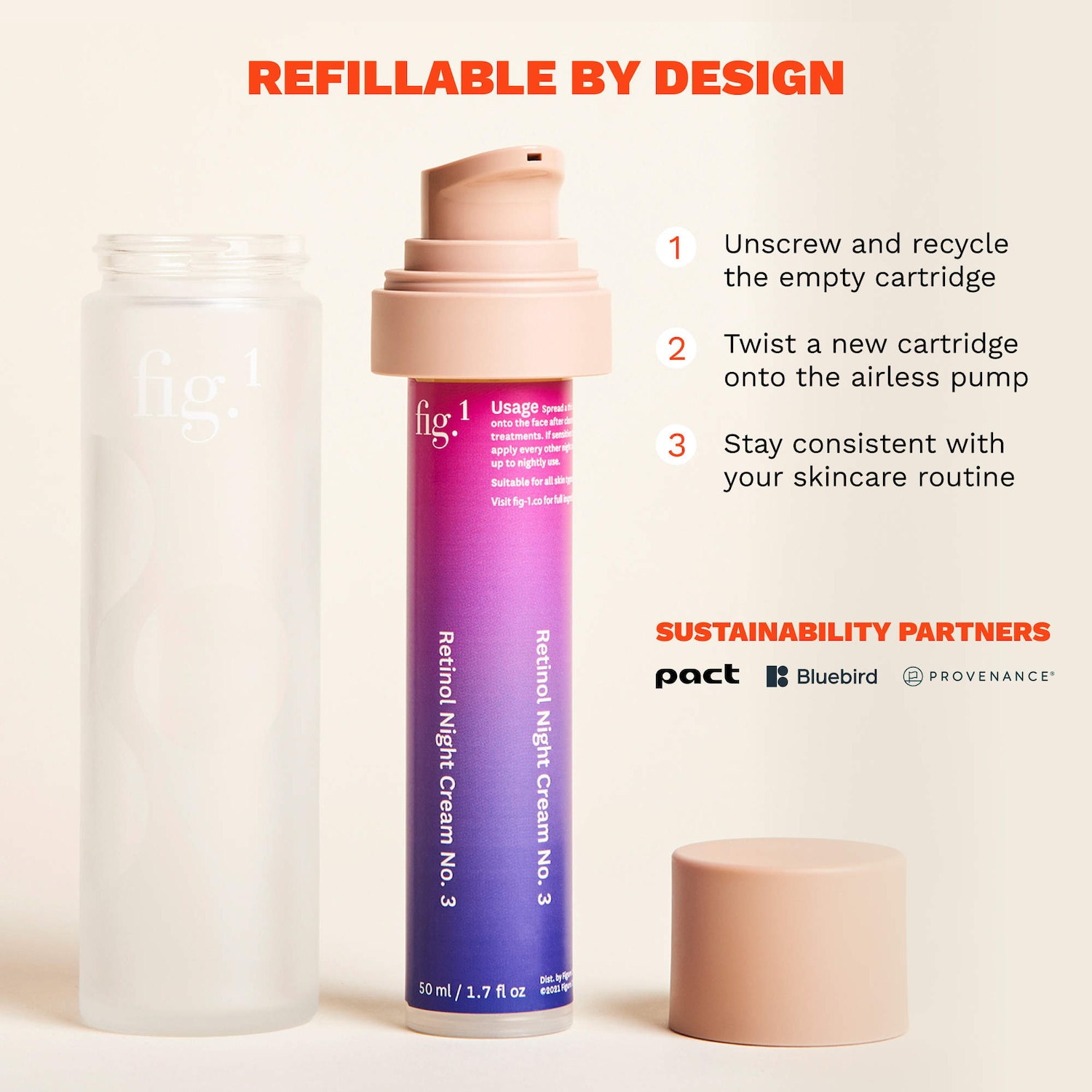 0.6% Retinol Refillable Night Cream for Fine Lines + Wrinkles