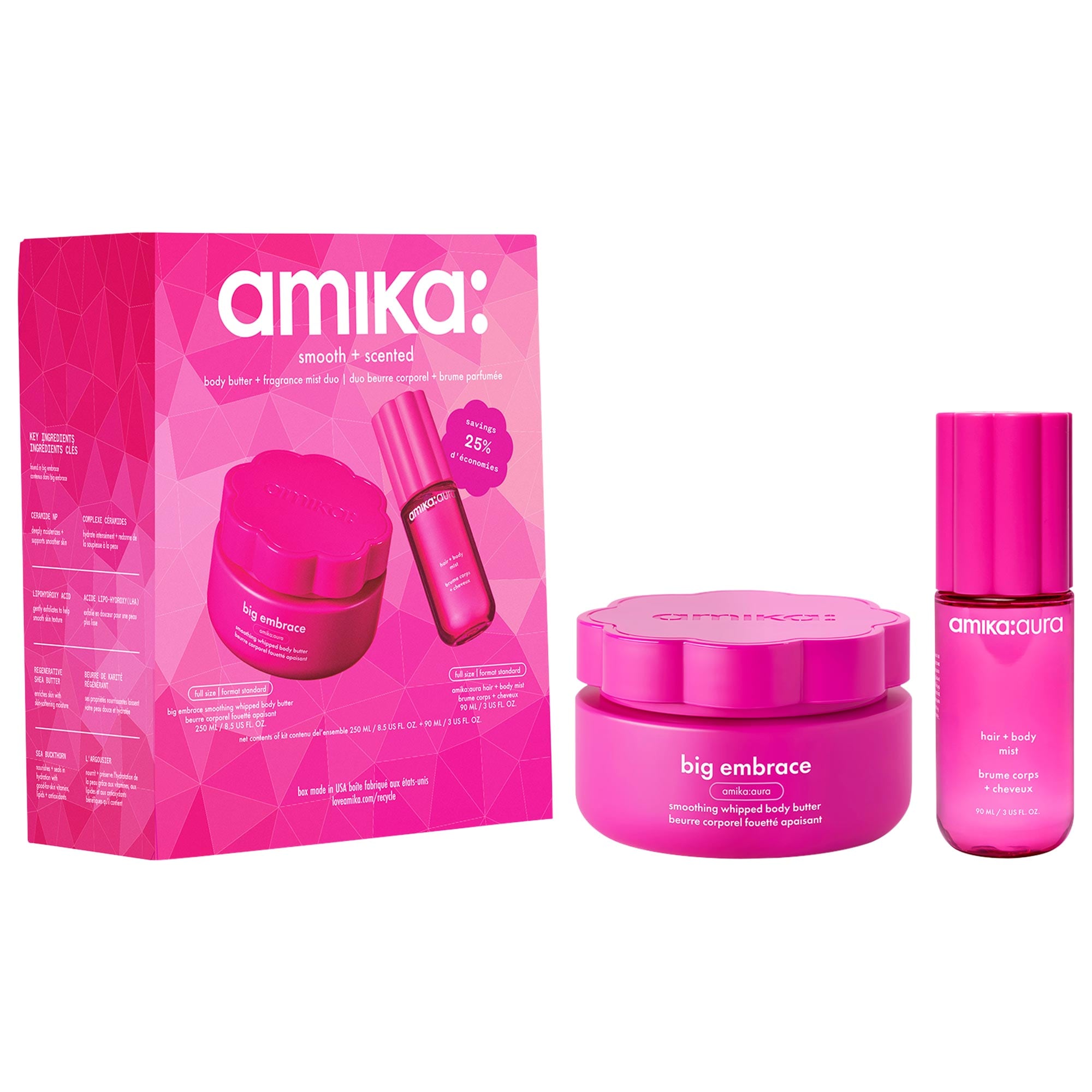Smooth + scented body butter and fragrance mist duo - amika | Sephora