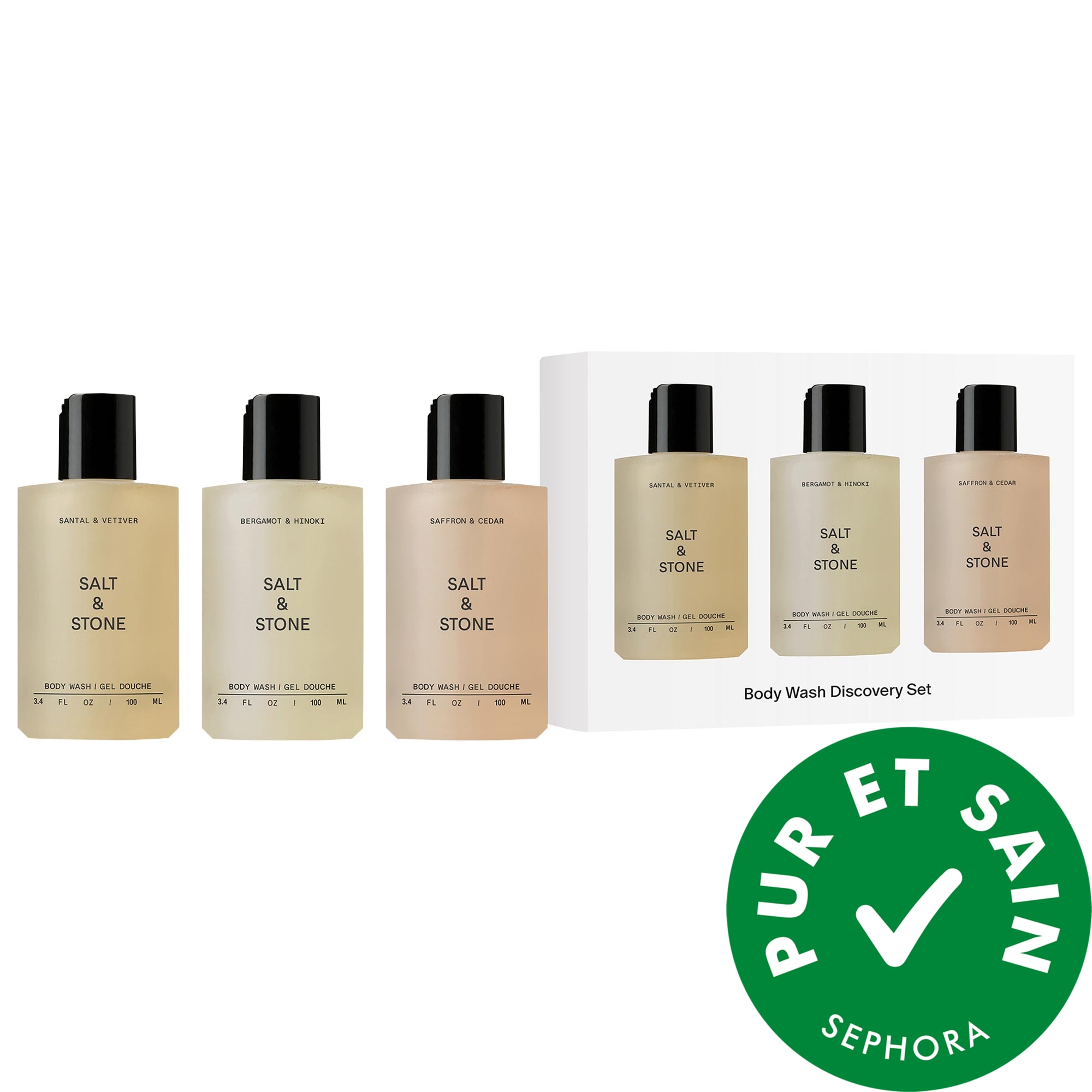 Salt & Stone MINI ENSEMBLE-CADEAU DÉCOUVERTE DE NETTOYANT POUR LE CORPS