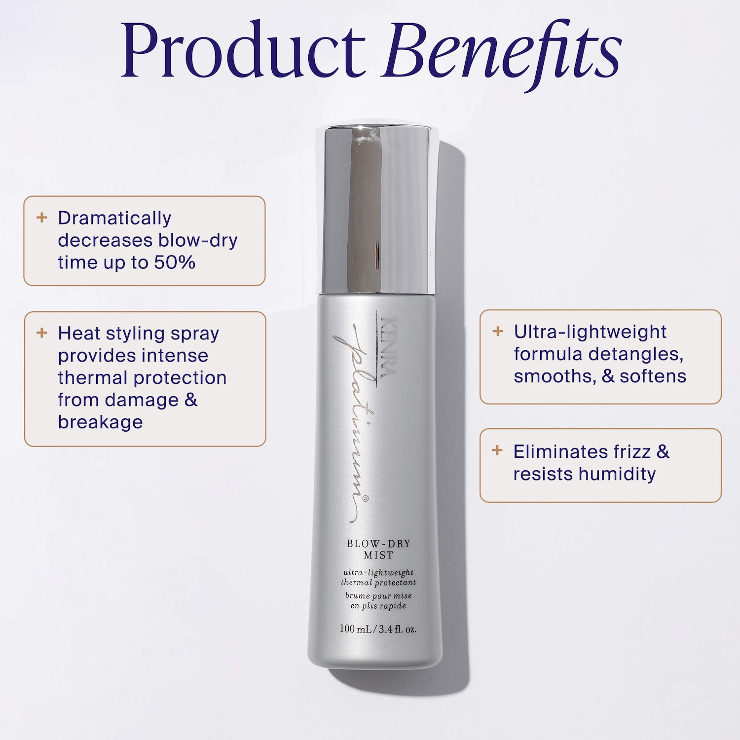 Blow-Dry Mist Frizz Control Heat Protectant for Fine Hair - Kenra