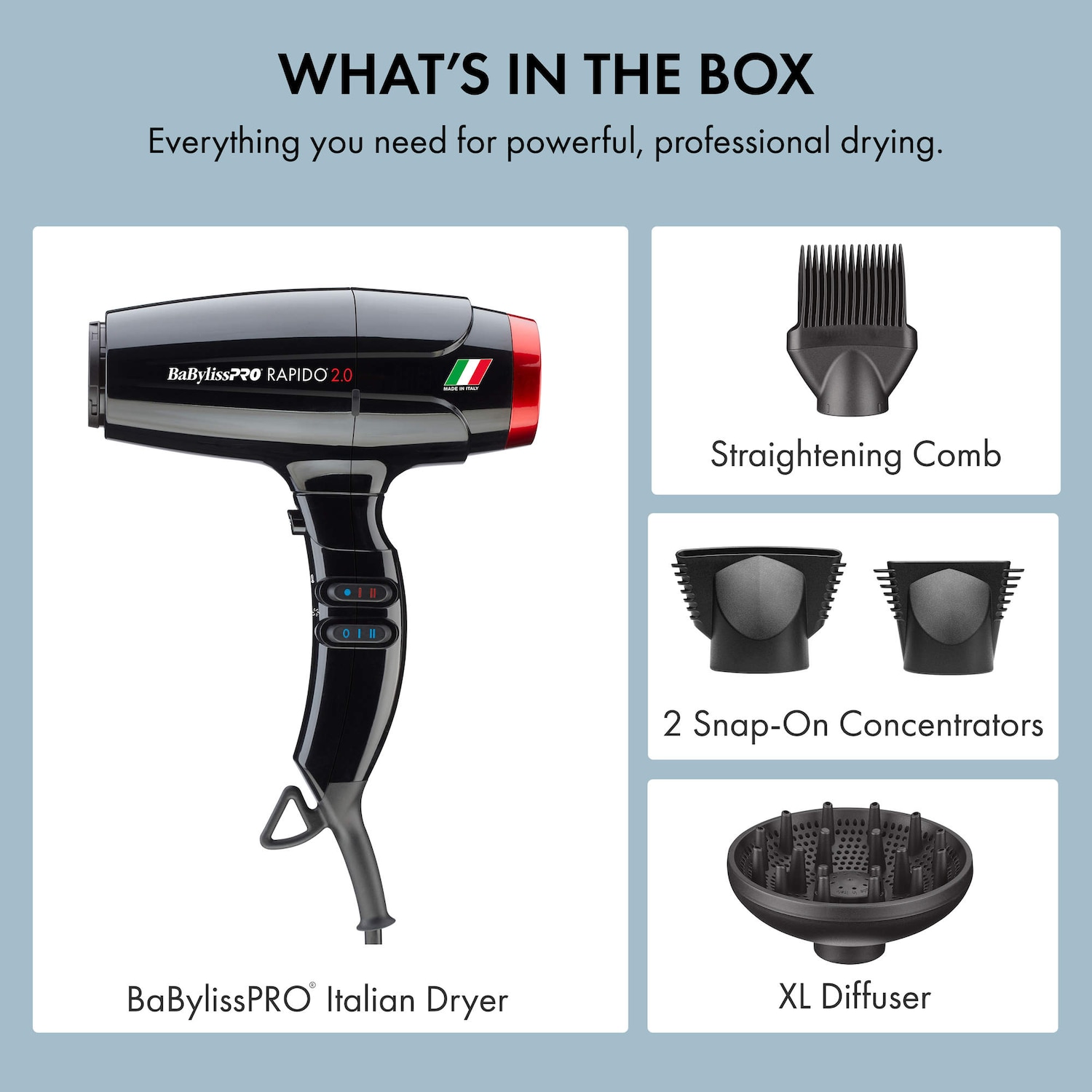 Nano Titanium High-Speed Rapido 2.0 Hair Dryer with Diffuser