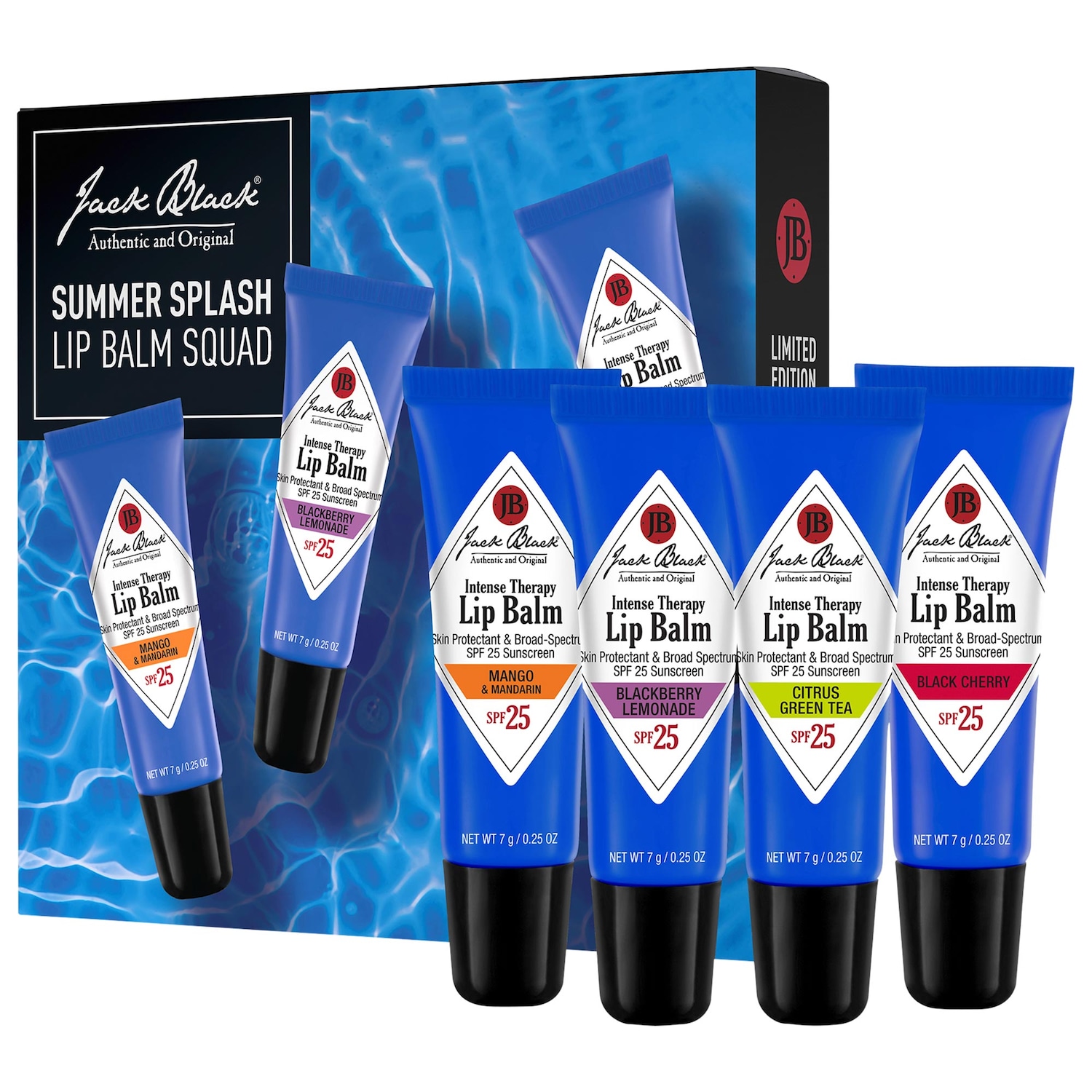 Набор бальзамов для губ Jack Black Summer Splash Lip Balm Squad — фото 1