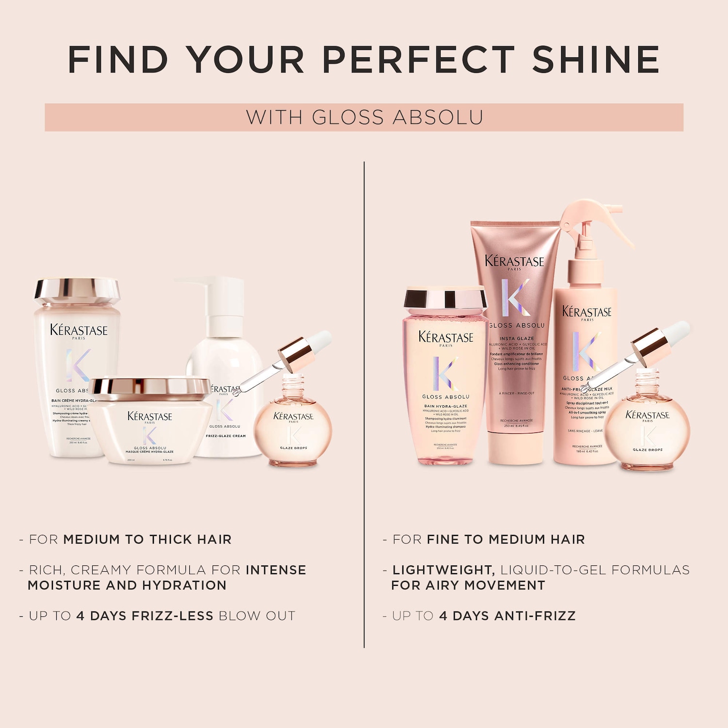 Gloss Absolu High-Shine Anti-Frizz Glaze Styling Cream for Medium