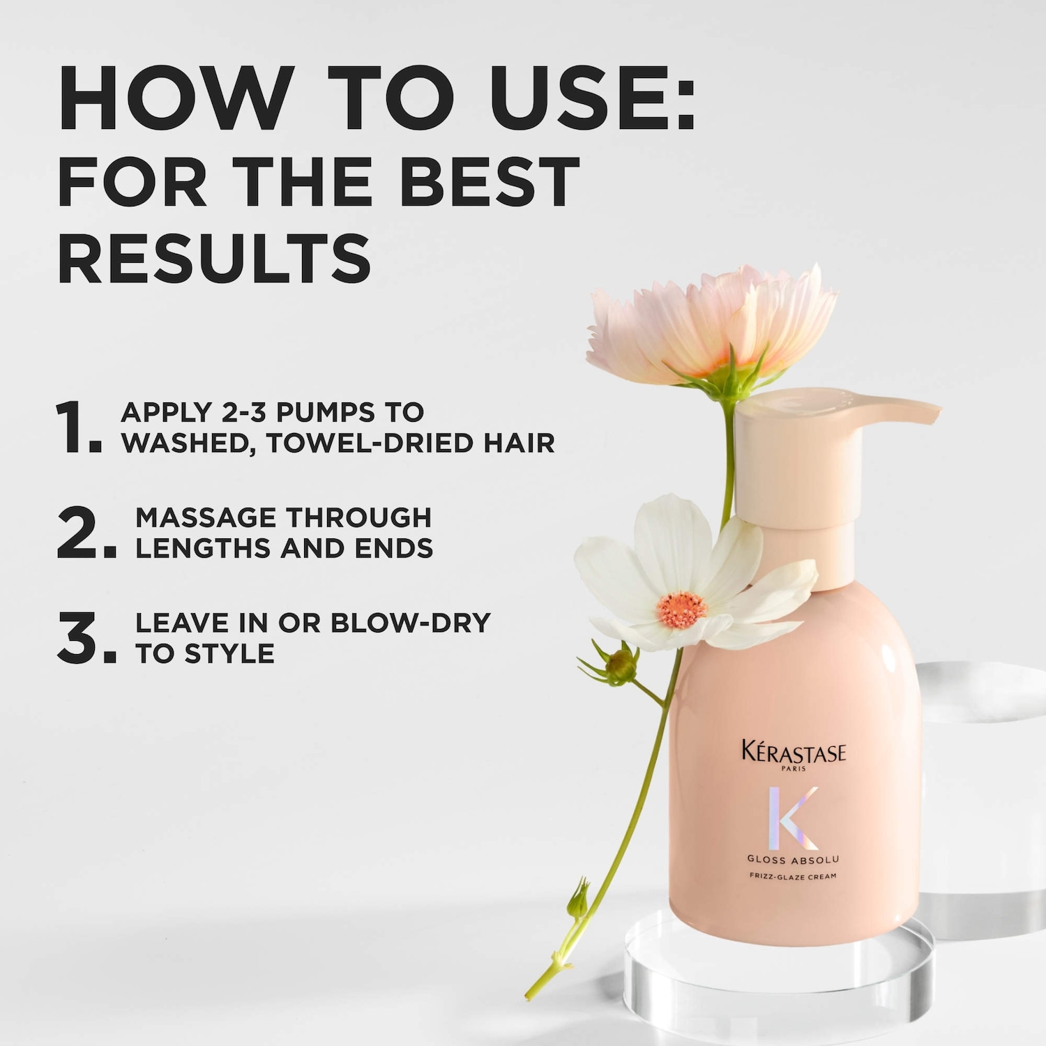 Gloss Absolu High-Shine Anti-Frizz Glaze Styling Cream for Medium