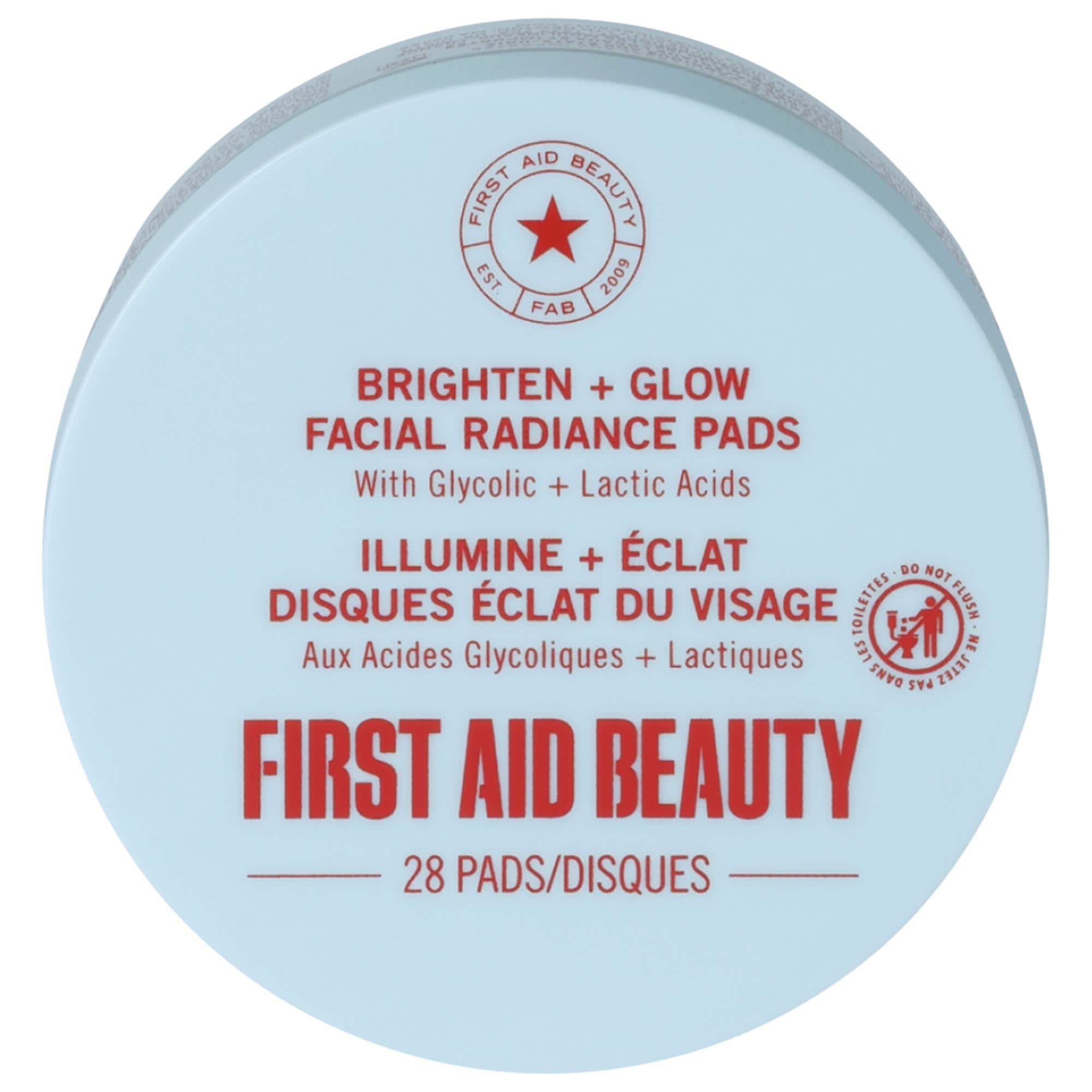 First Aid Beauty Brighten + Glow Facial Radiance Pads with Glycolic Lactic Acids