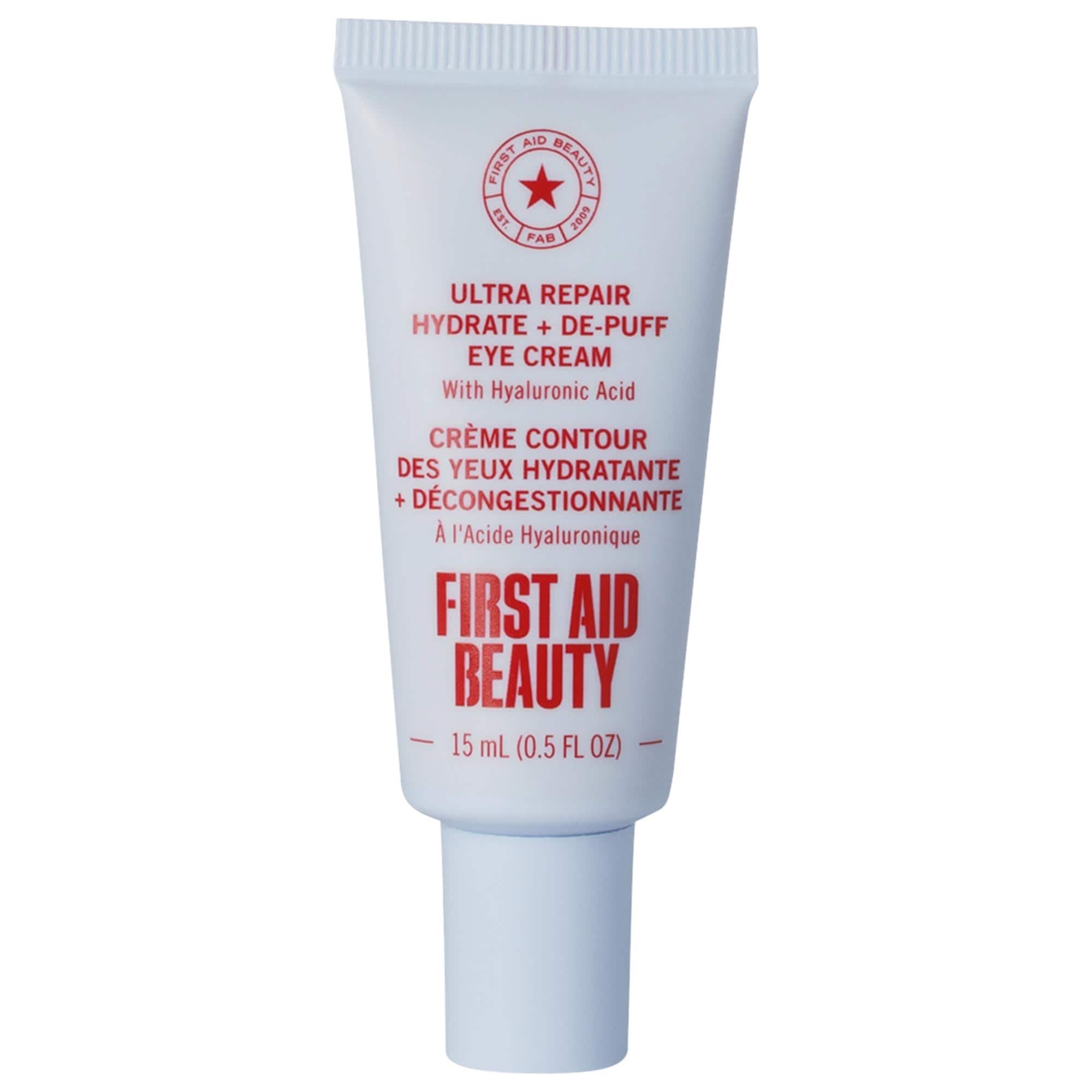 First Aid Beauty Ultra Repair Hydrate + Depuff Eye Cream with Hyaluronic Acid
