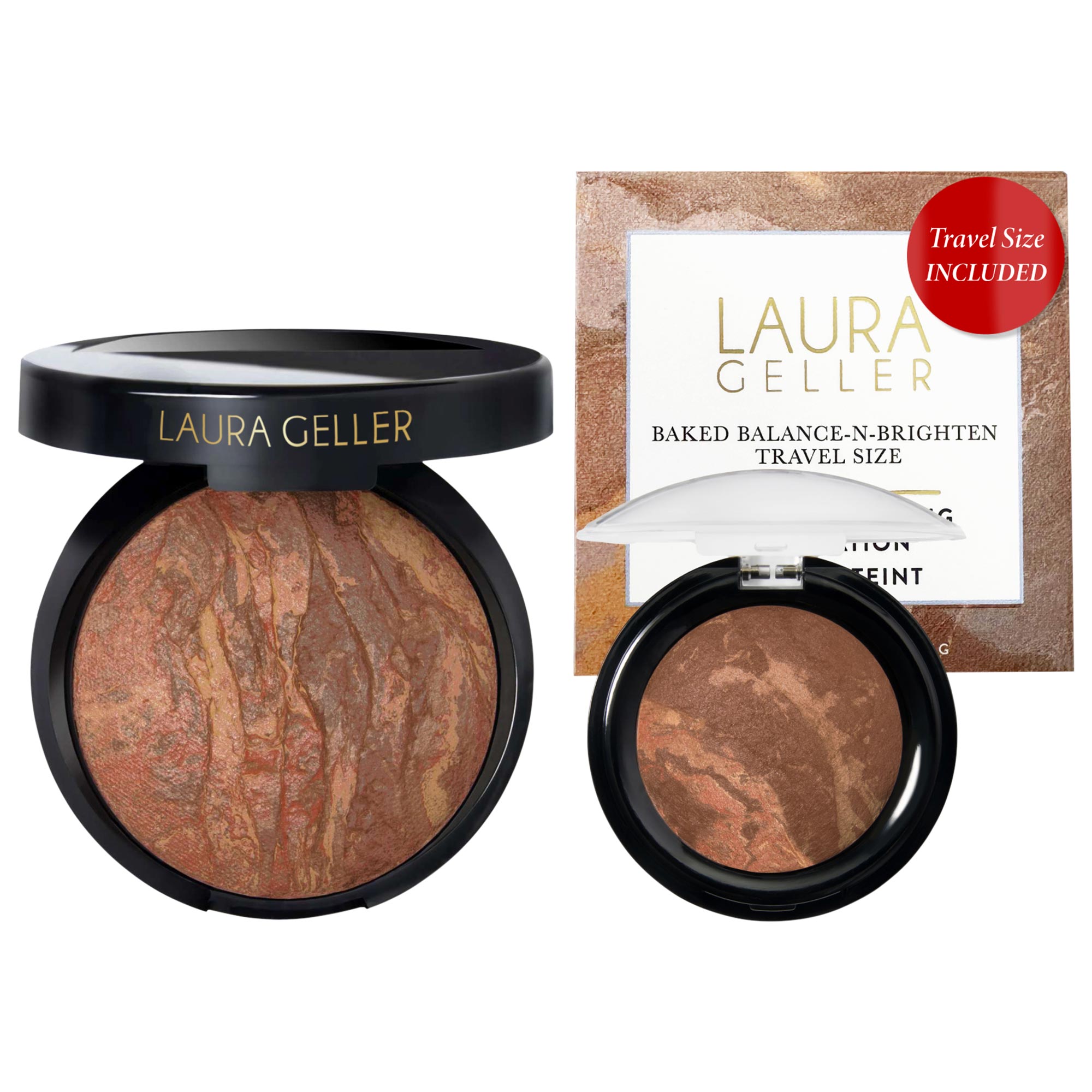 Корректирующая пудра-фундамент Laura Geller Balance and Brighten, набор с мини-версией
