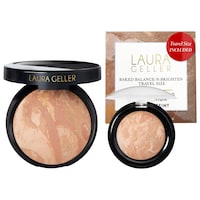 Laura Geller - Balance and Brighten Color Correcting Baked Powder Foundation, Full Size + Deluxe Mini