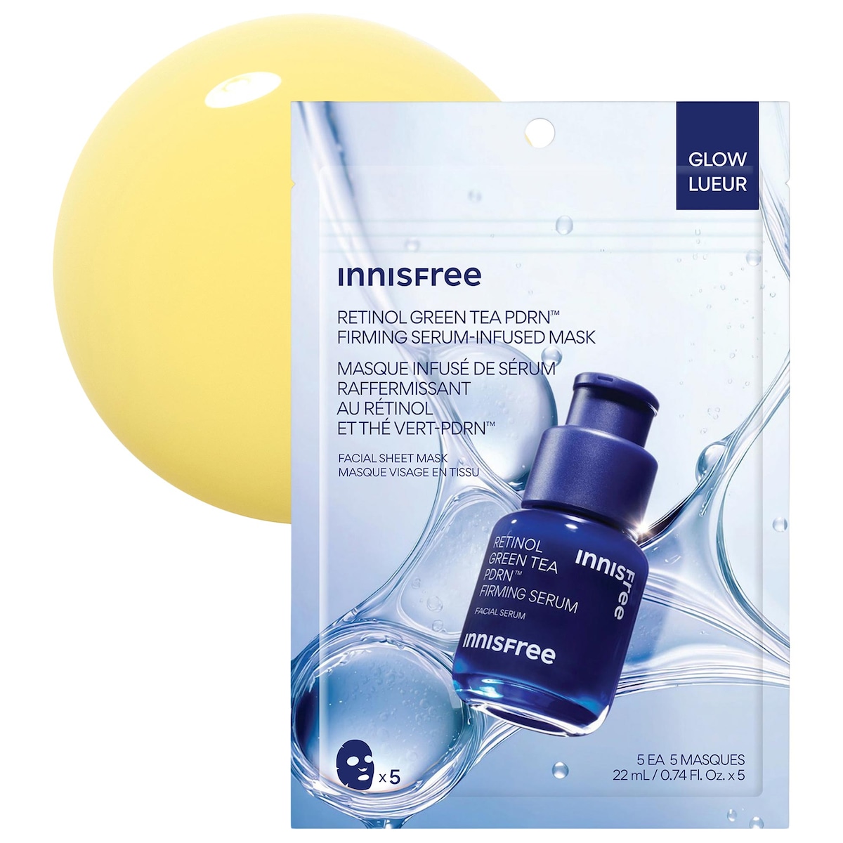 innisfree Retinol Green Tea PDRN Firming & Smoothing Serum-Infused Mask