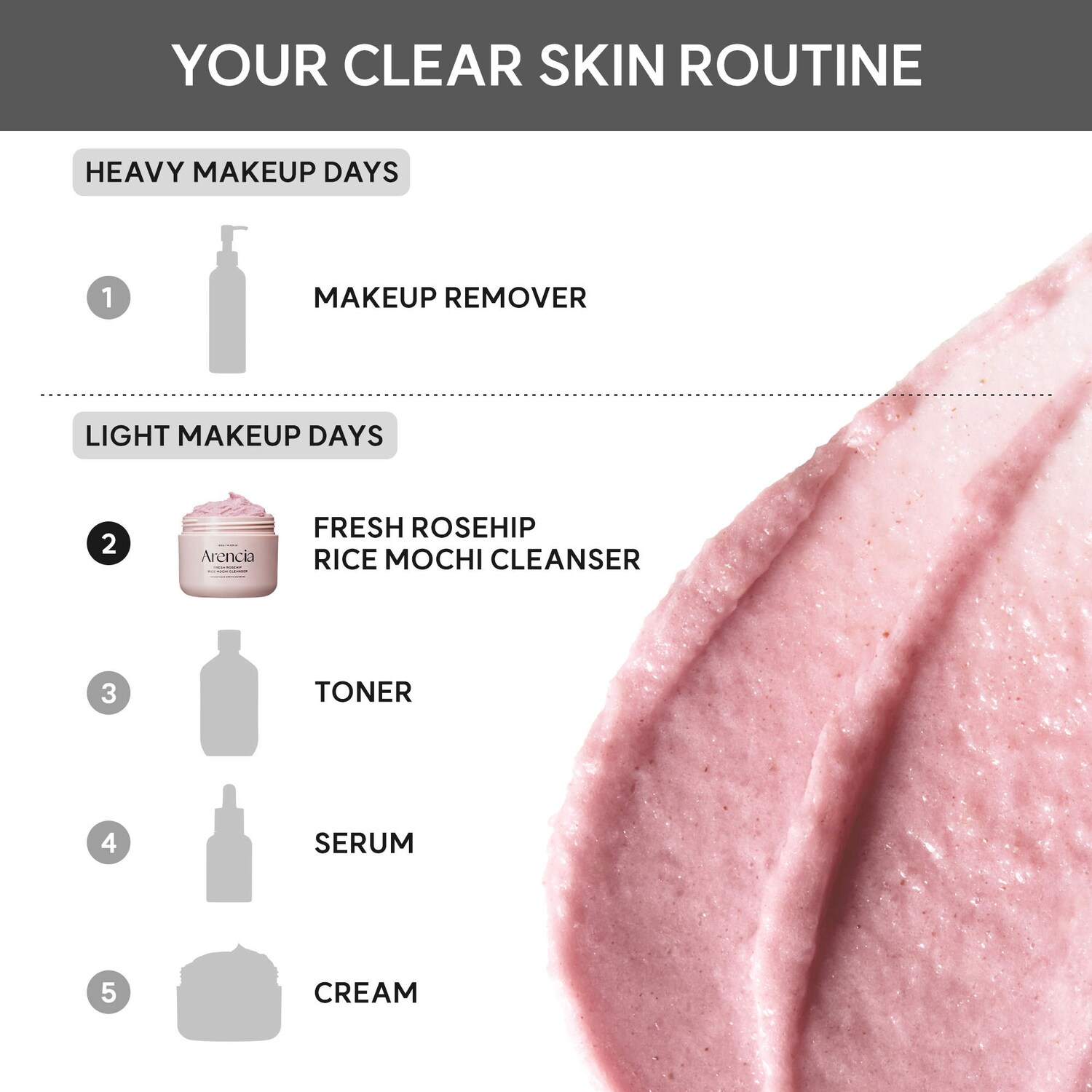 Fresh Rosehip Rice Mochi Foaming Cleanser with Pink Aloe Vera for