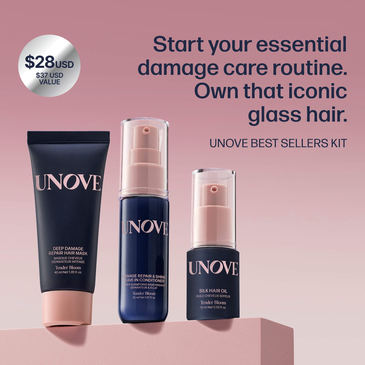 Deep Damage Repair Mini Trio Hair Set - UNOVE | Sephora