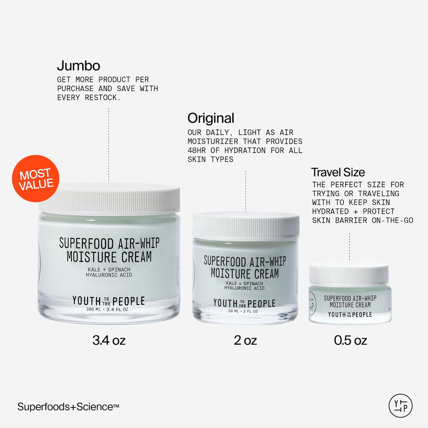 Hydratant léger pour le visage aux superaliments AirWhip à l’acide hyaluronique