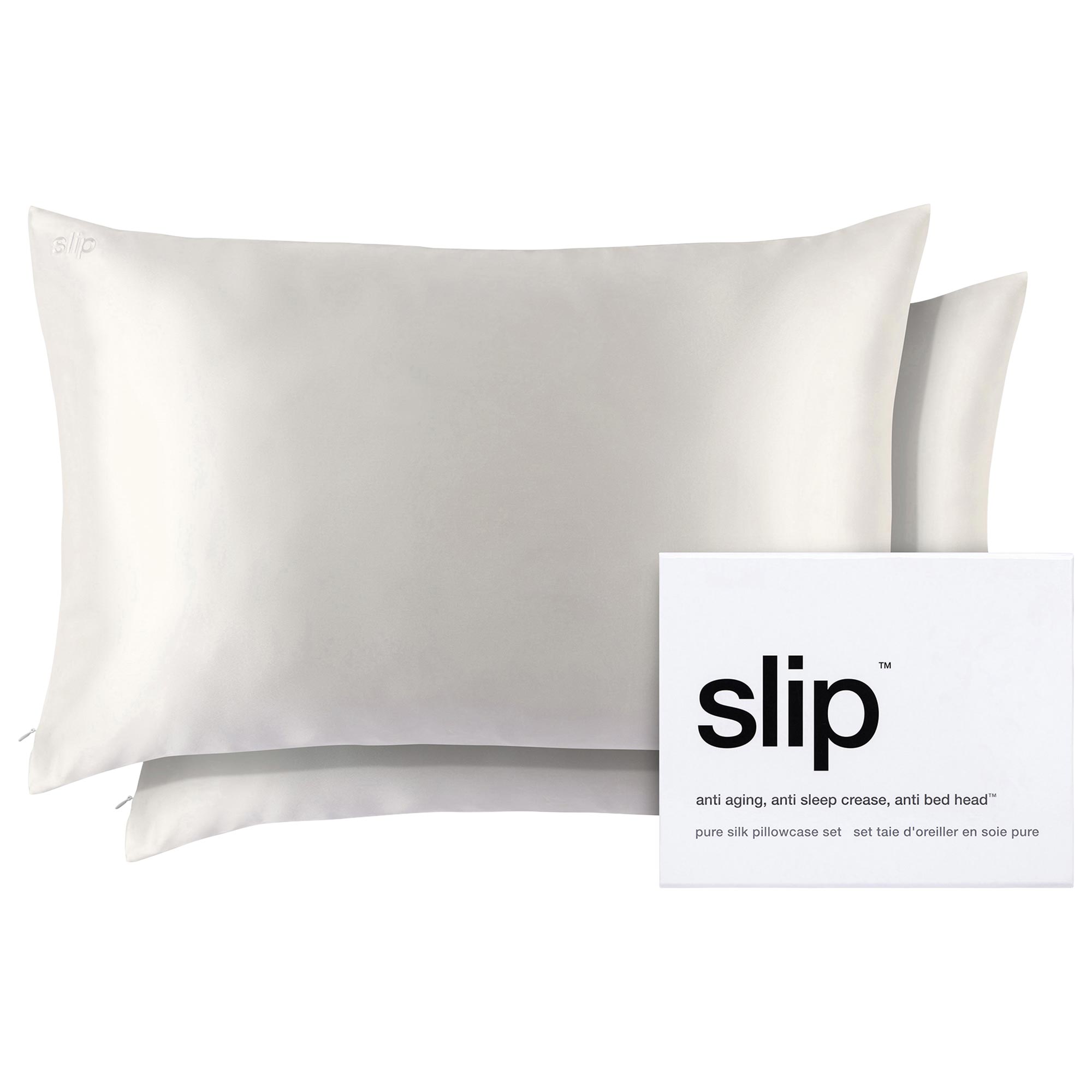 Slip Pure Silk Queen Pillowcase Duo in White - Slip | Sephora