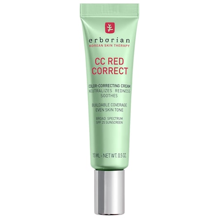 CC Red Correct Green Color-Corrector SPF 25 to Cover Redness, with Korean Centella Asiatica Extract