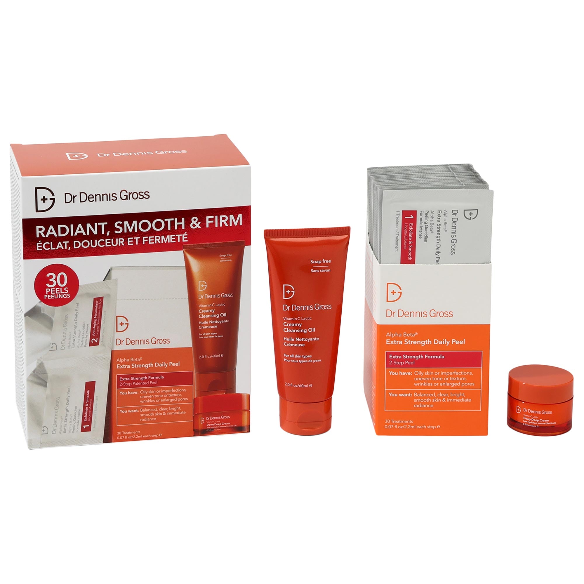 Dr Dennis Grossドクターデニスグロス デイリーピール 30枚セット Extra Strength Brightening Peel Kit - Dr. Dennis Gross Skincare
